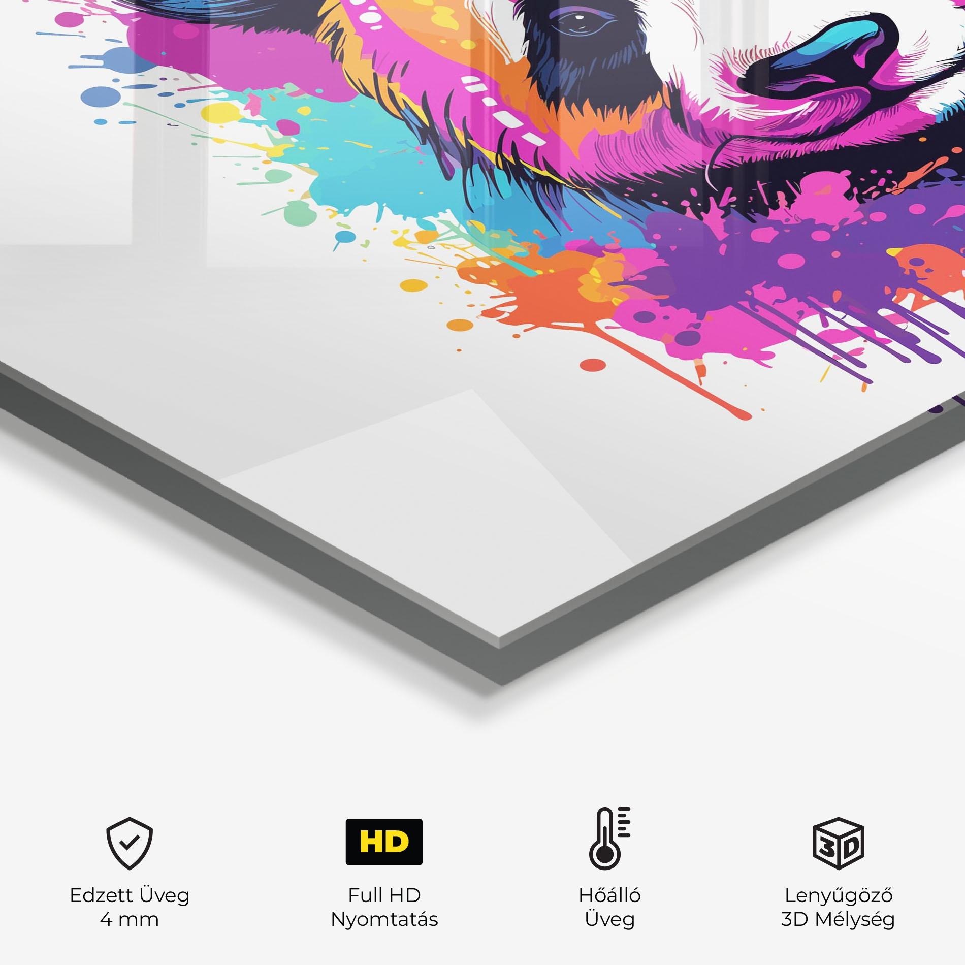 Konyhai üveg hátfal Pretty Panda Art mockup 2