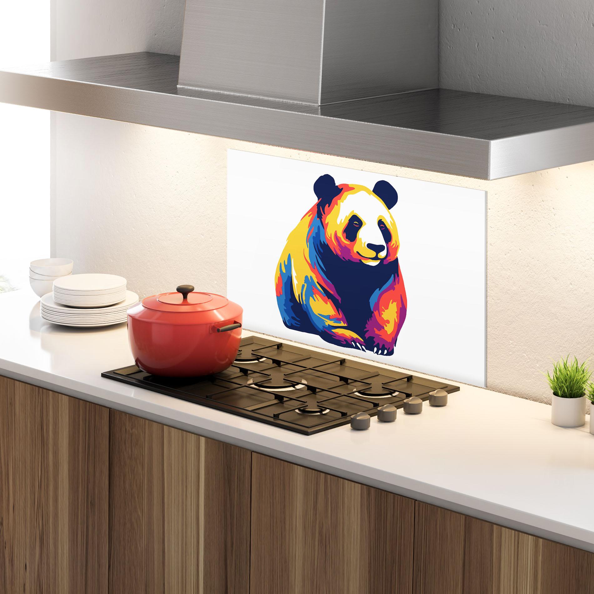 Konyhai üveg hátfal Cute Panda mockup 4