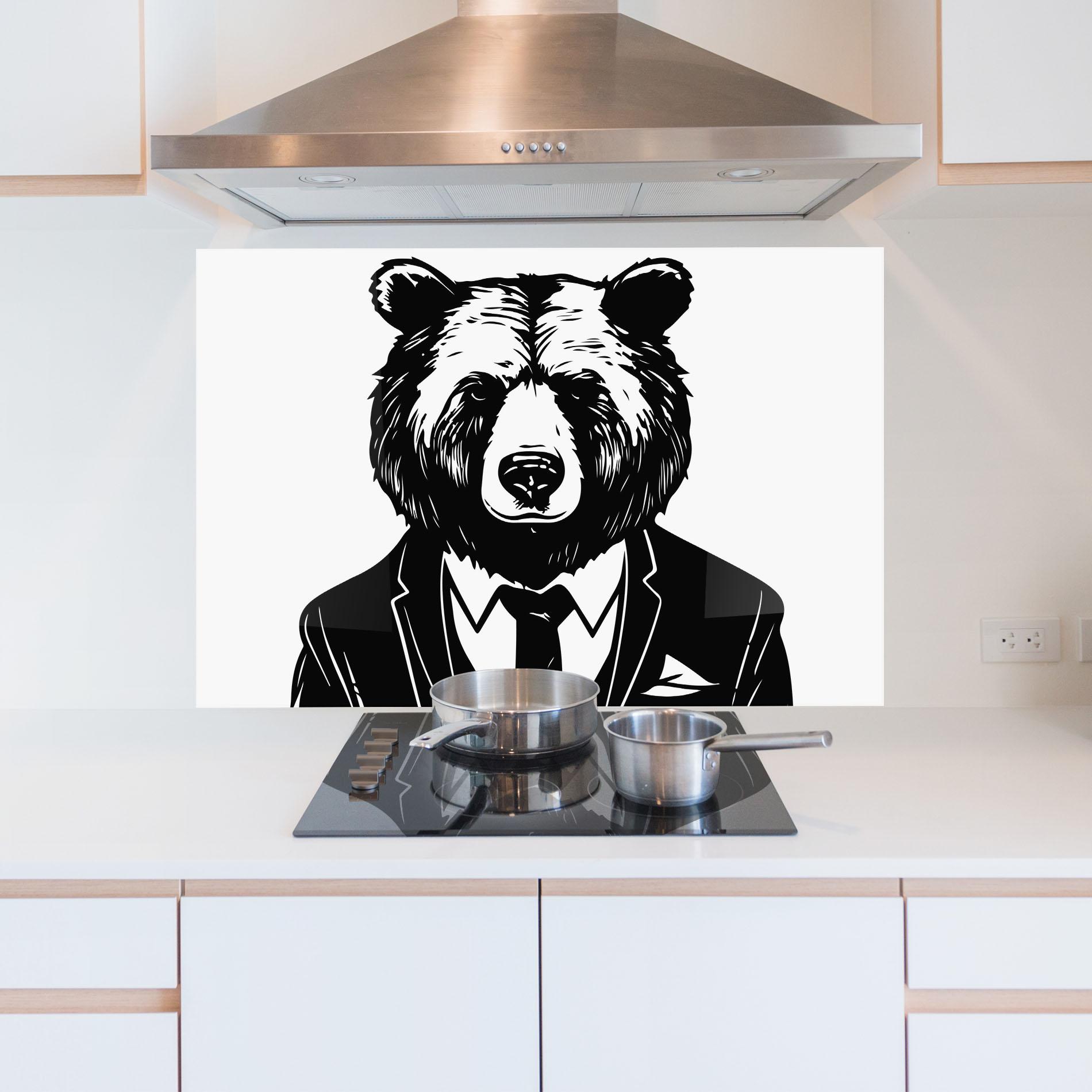 Konyhai üveg hátfal Business Bear mockup 5