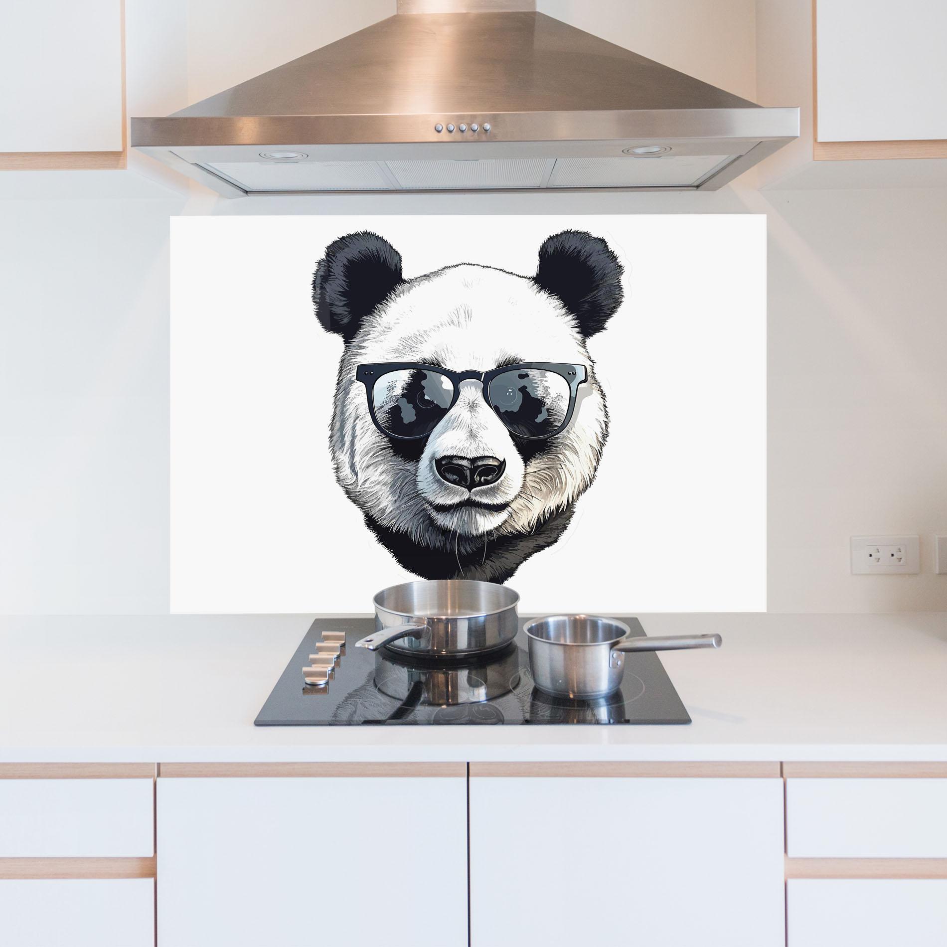 Konyhai üveg hátfal Cute Glasses Panda mockup 5