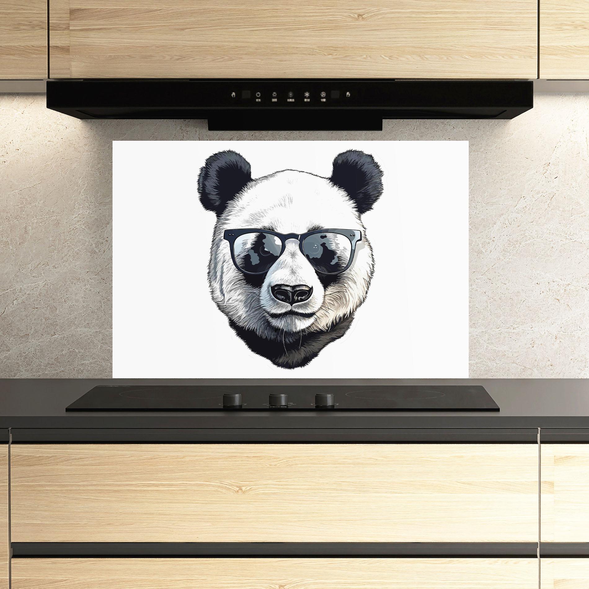 Konyhai üveg hátfal Cute Glasses Panda mockup 3