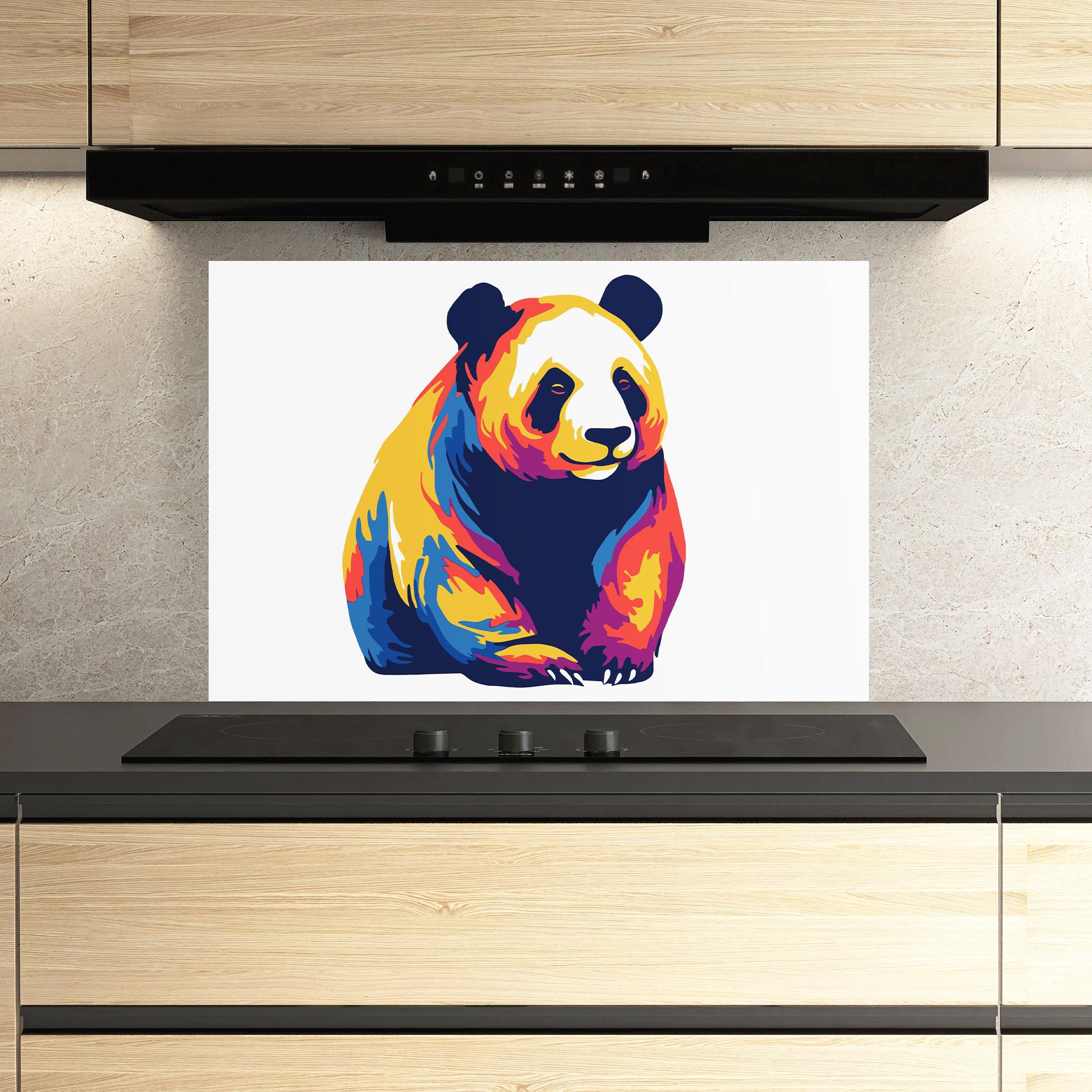 Konyhai üveg hátfal Cute Panda mockup 3