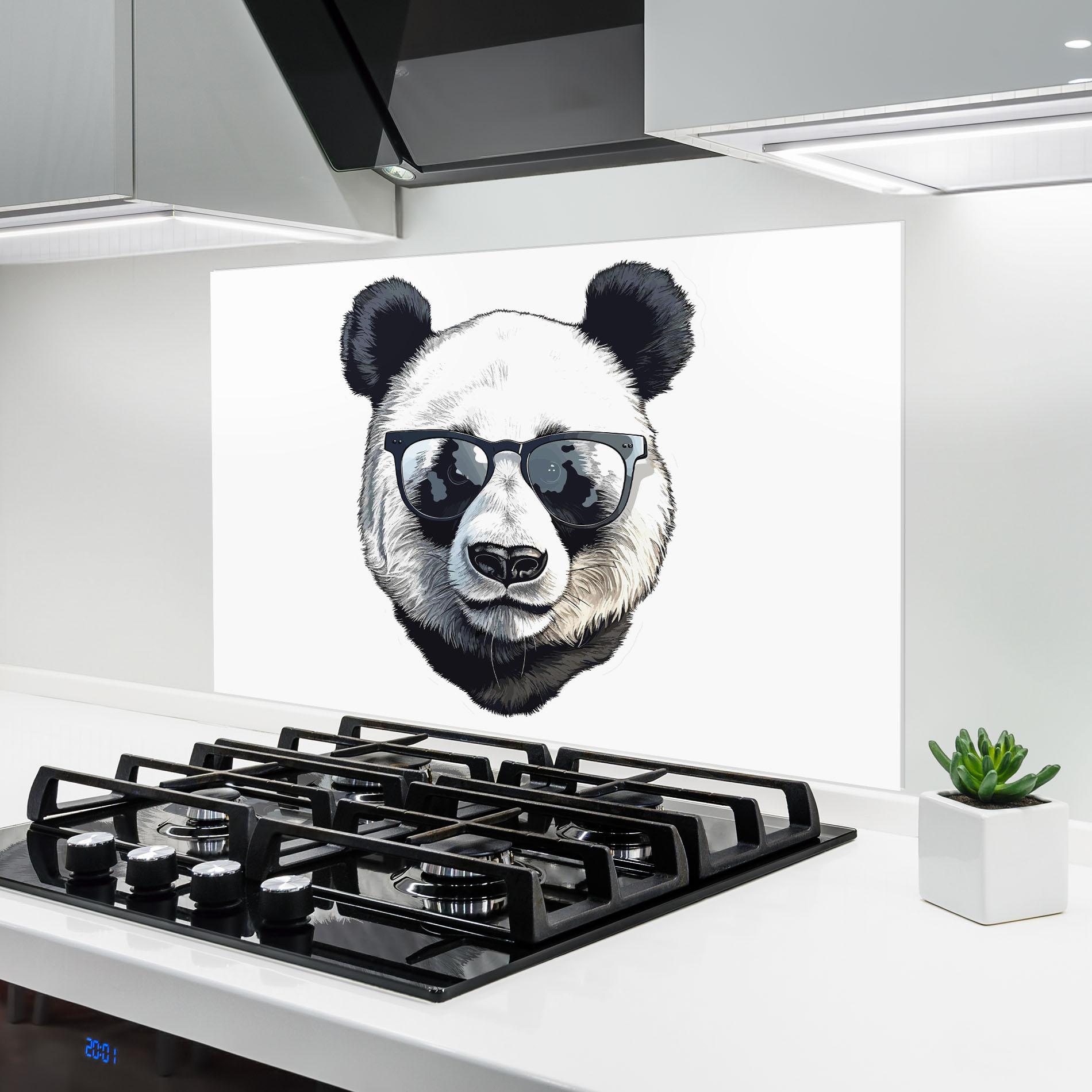 Konyhai üveg hátfal Cute Glasses Panda mockup 6