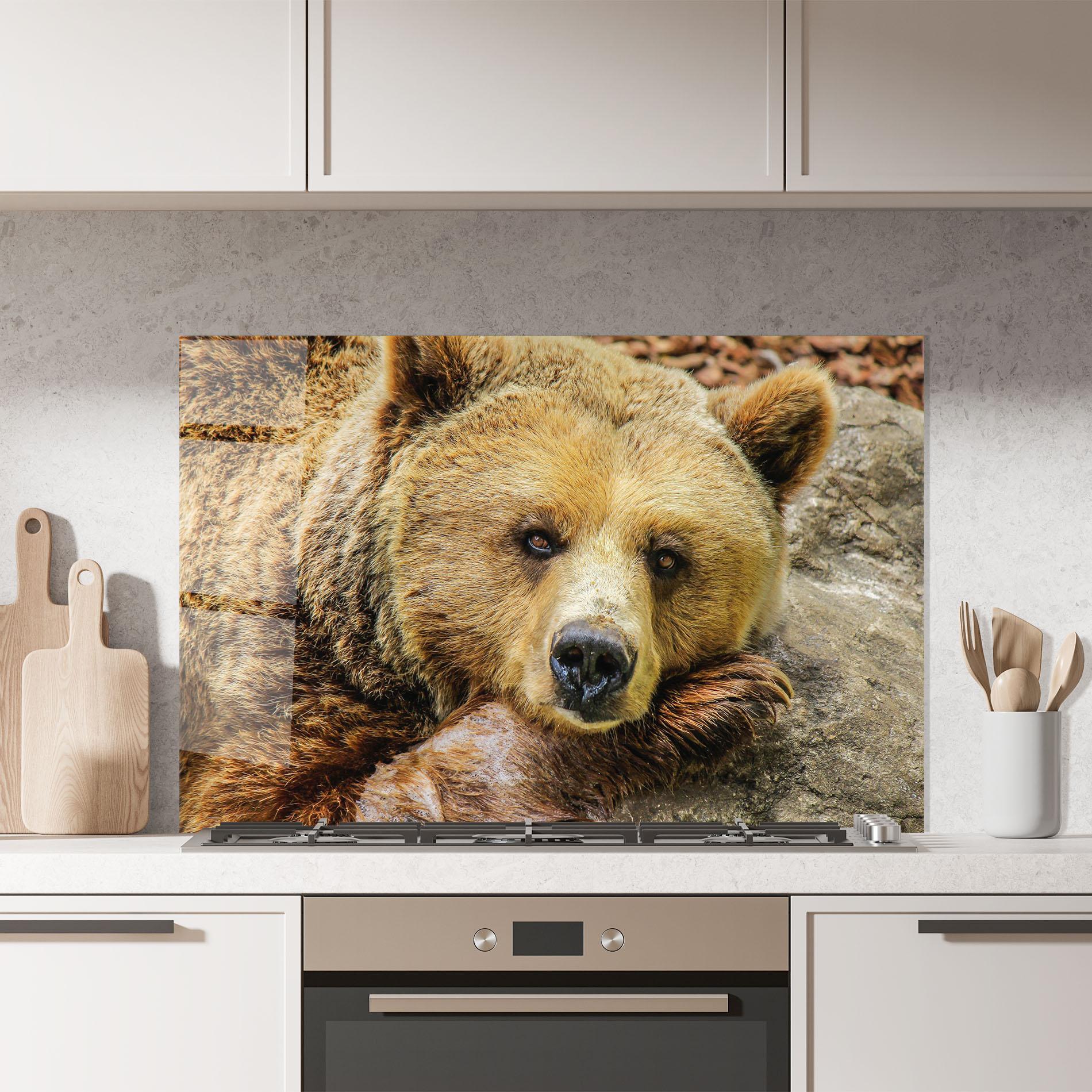 Konyhai üveg hátfal Bear mockup 7