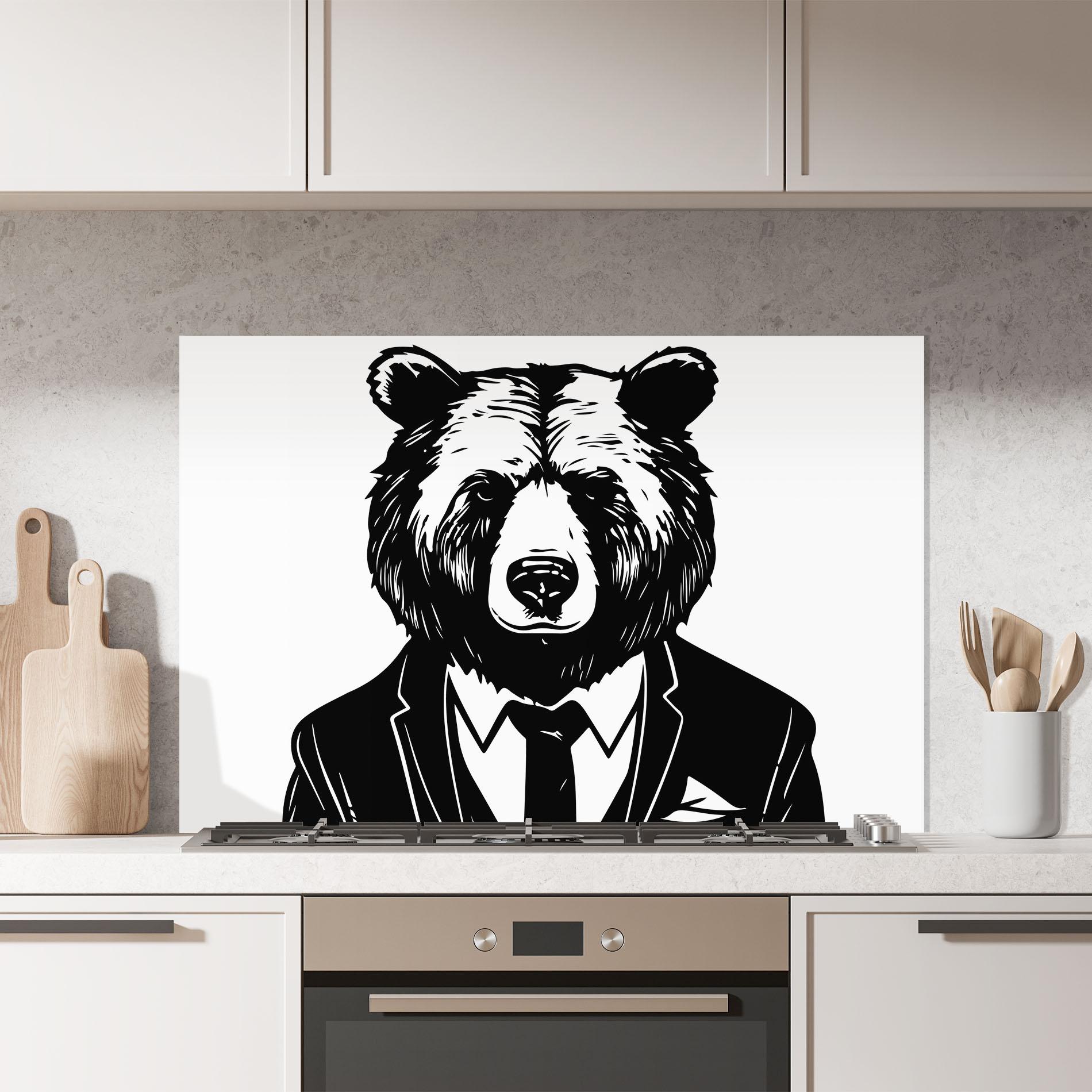 Konyhai üveg hátfal Business Bear mockup 7