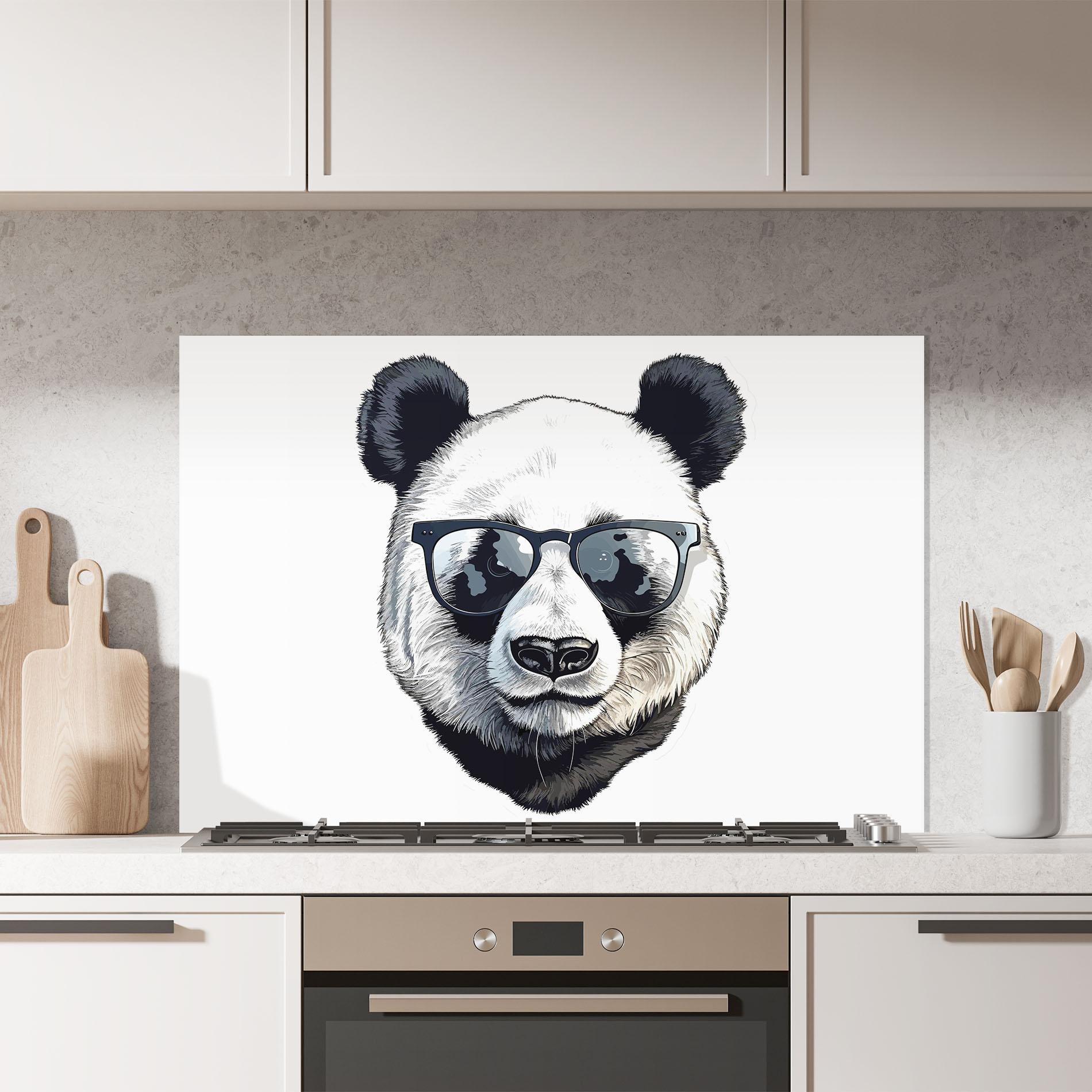 Konyhai üveg hátfal Cute Glasses Panda mockup 7
