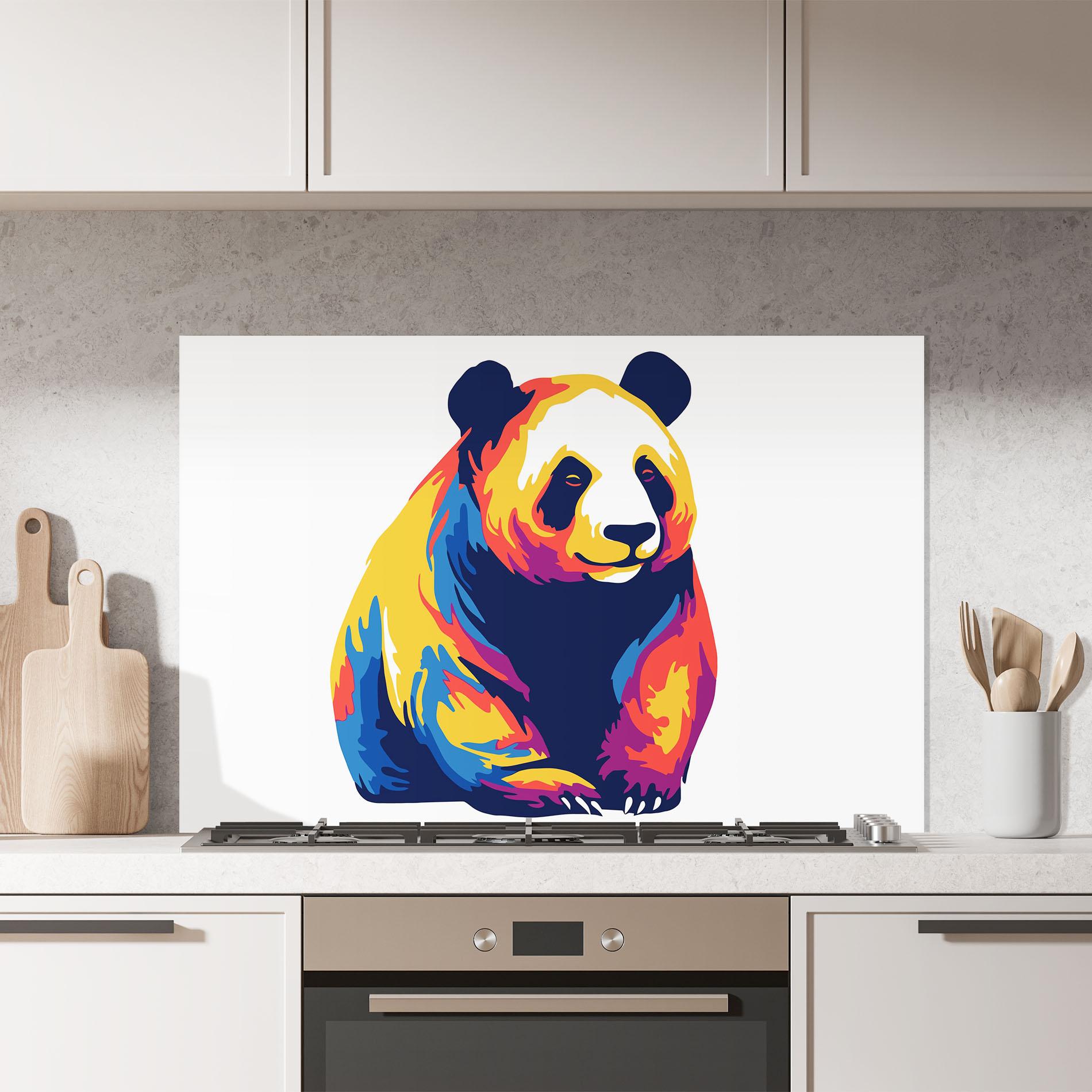 Konyhai üveg hátfal Cute Panda mockup 7