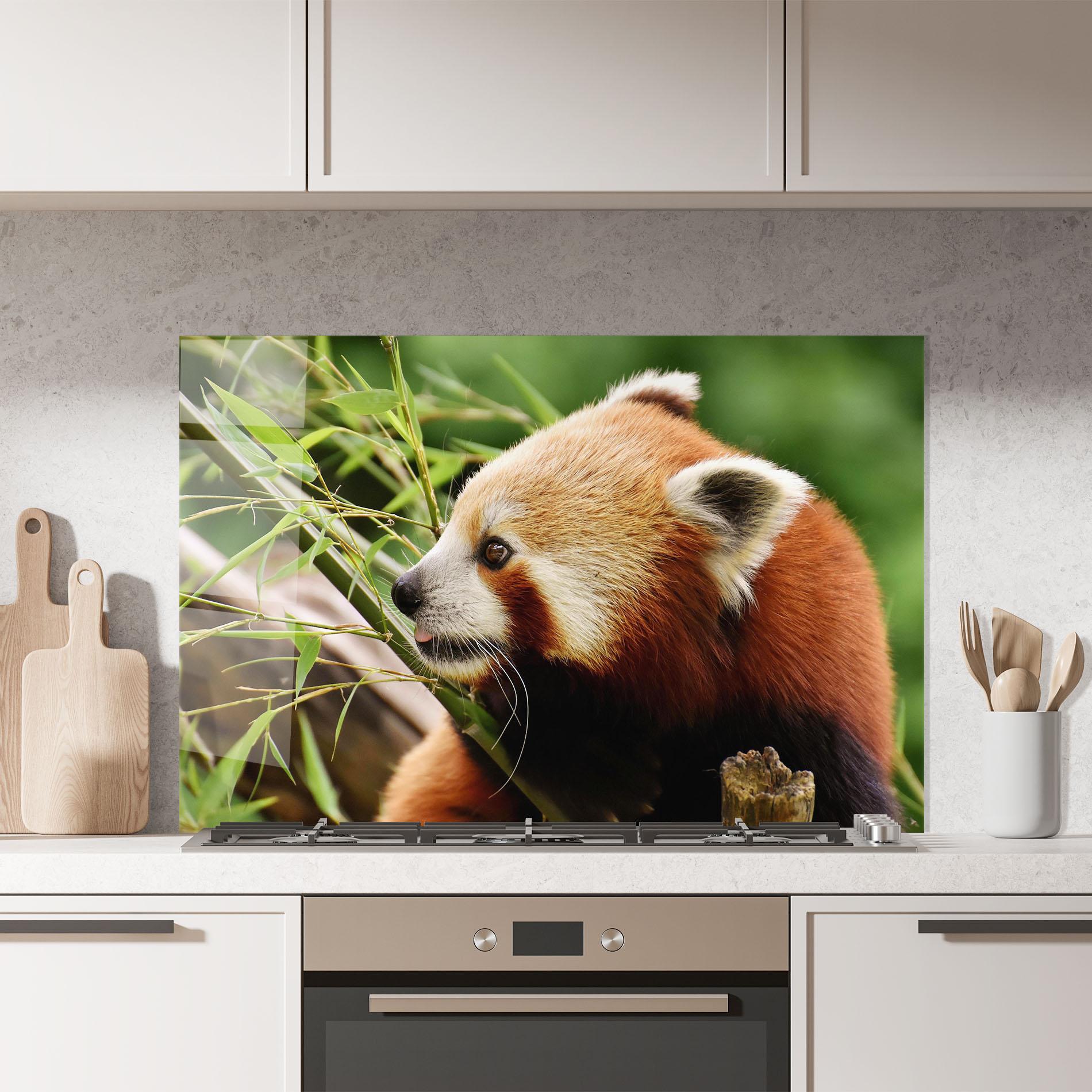 Konyhai üveg hátfal Cute Red Panda mockup 7