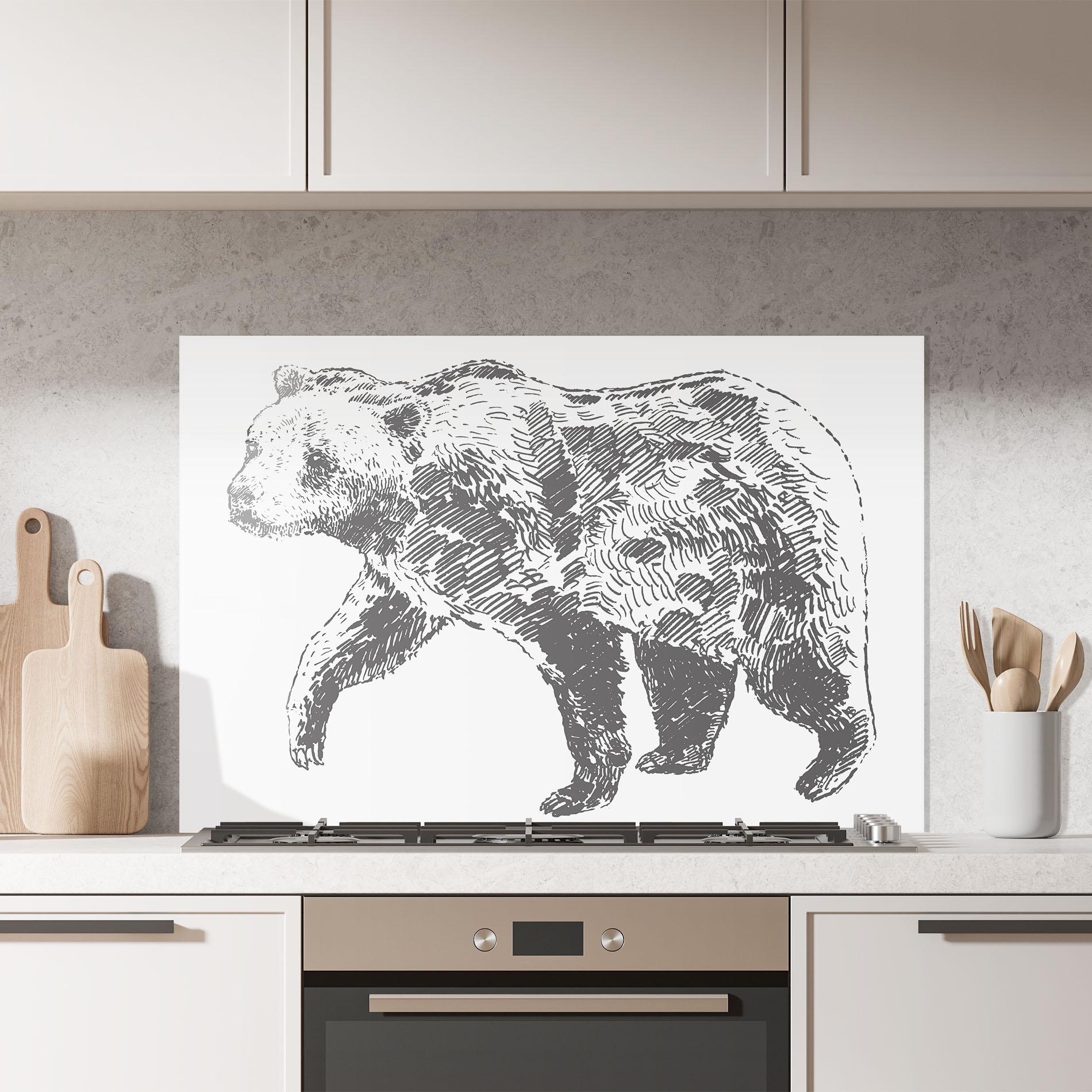 Konyhai üveg hátfal Grizzly Shilouette mockup 7