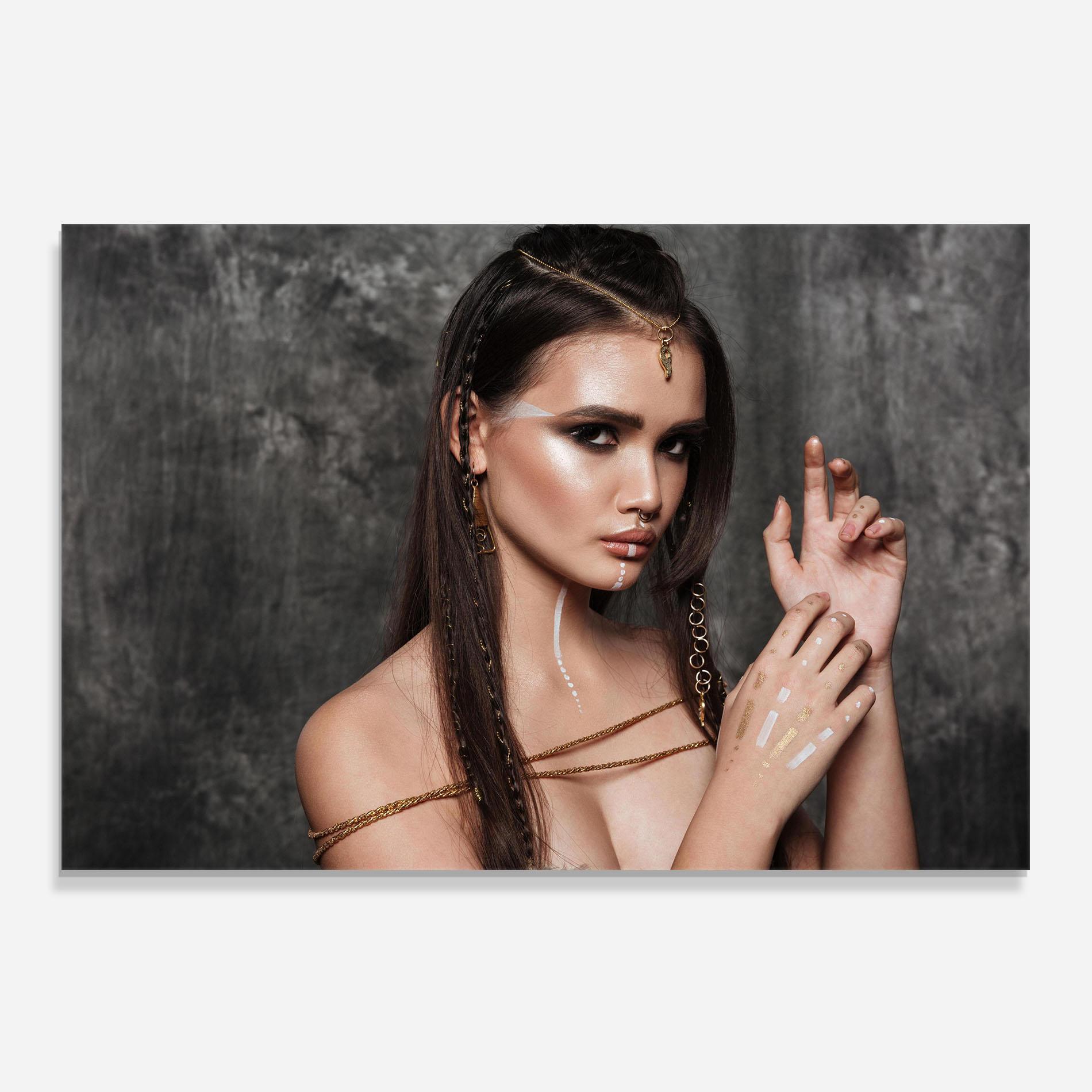 Konyhai üveg hátfal Gold Hair Accessory mockup 0