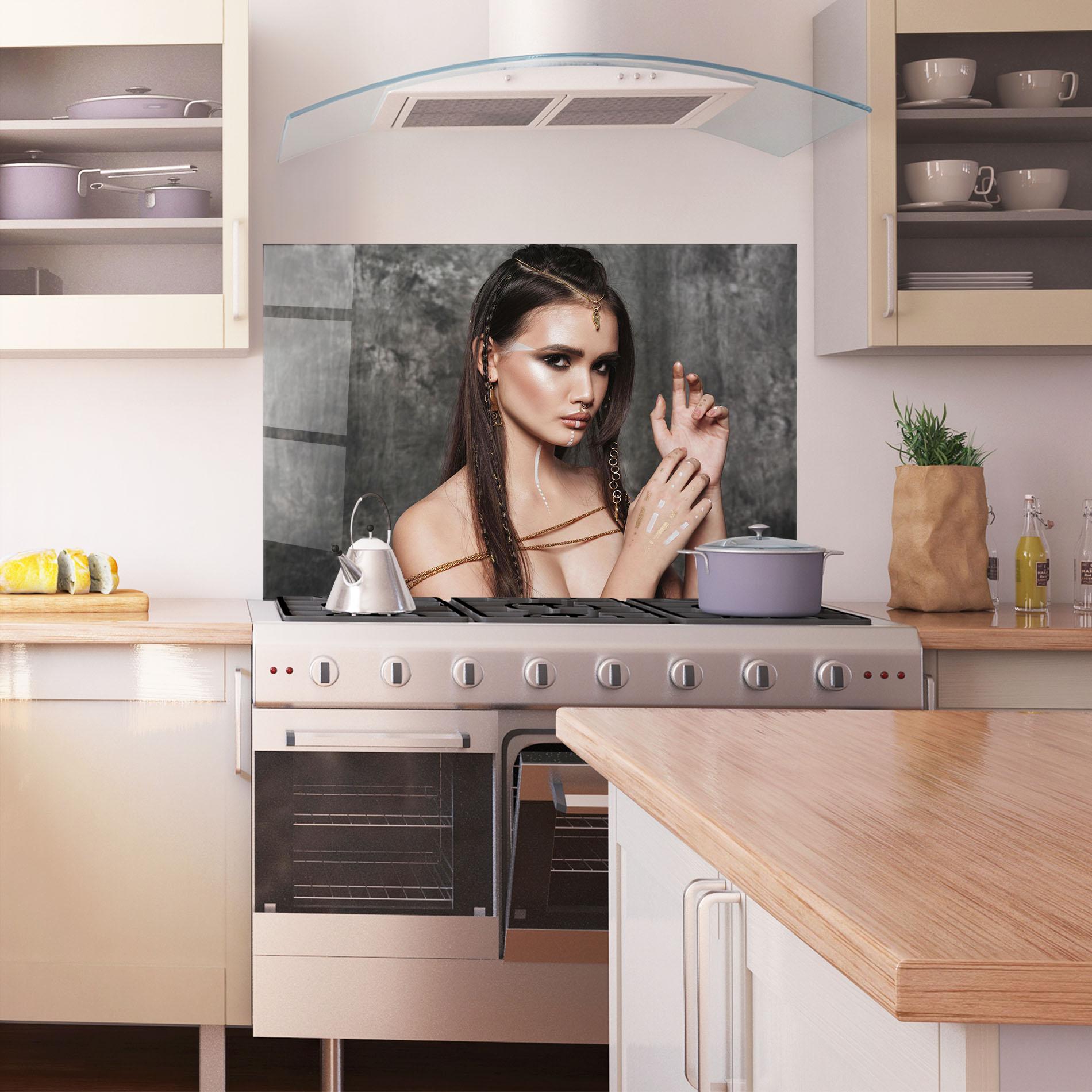 Konyhai üveg hátfal Gold Hair Accessory mockup 1