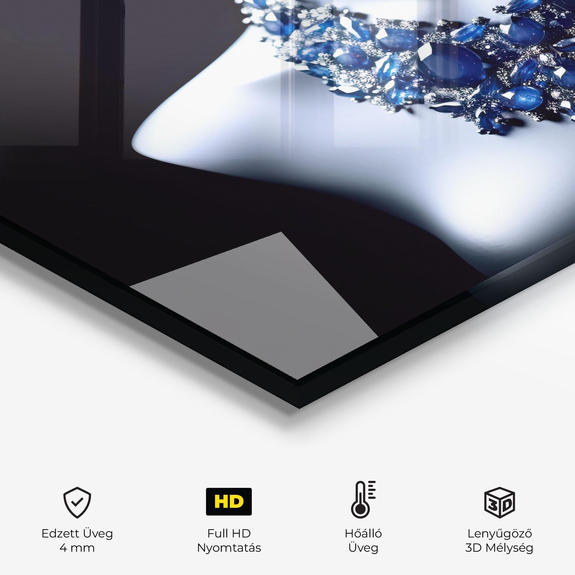 Konyhai üveg hátfal Blue Diamonds Necklace mockup 2