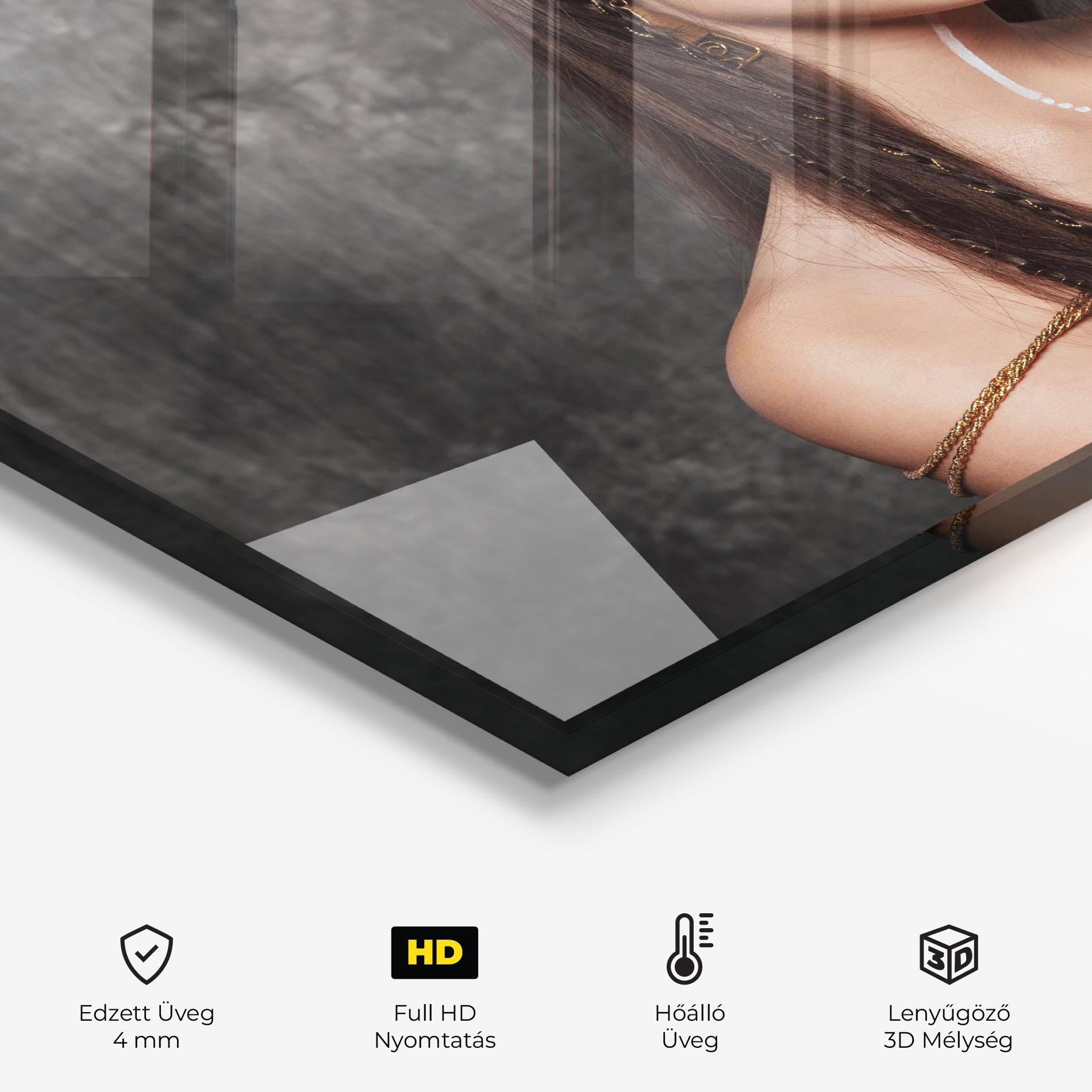 Konyhai üveg hátfal Gold Hair Accessory mockup 2