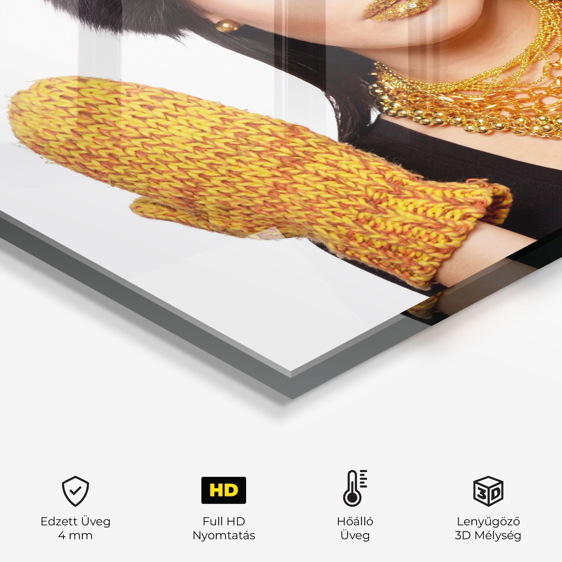 Konyhai üveg hátfal Iteresting Gold Accessories mockup 2