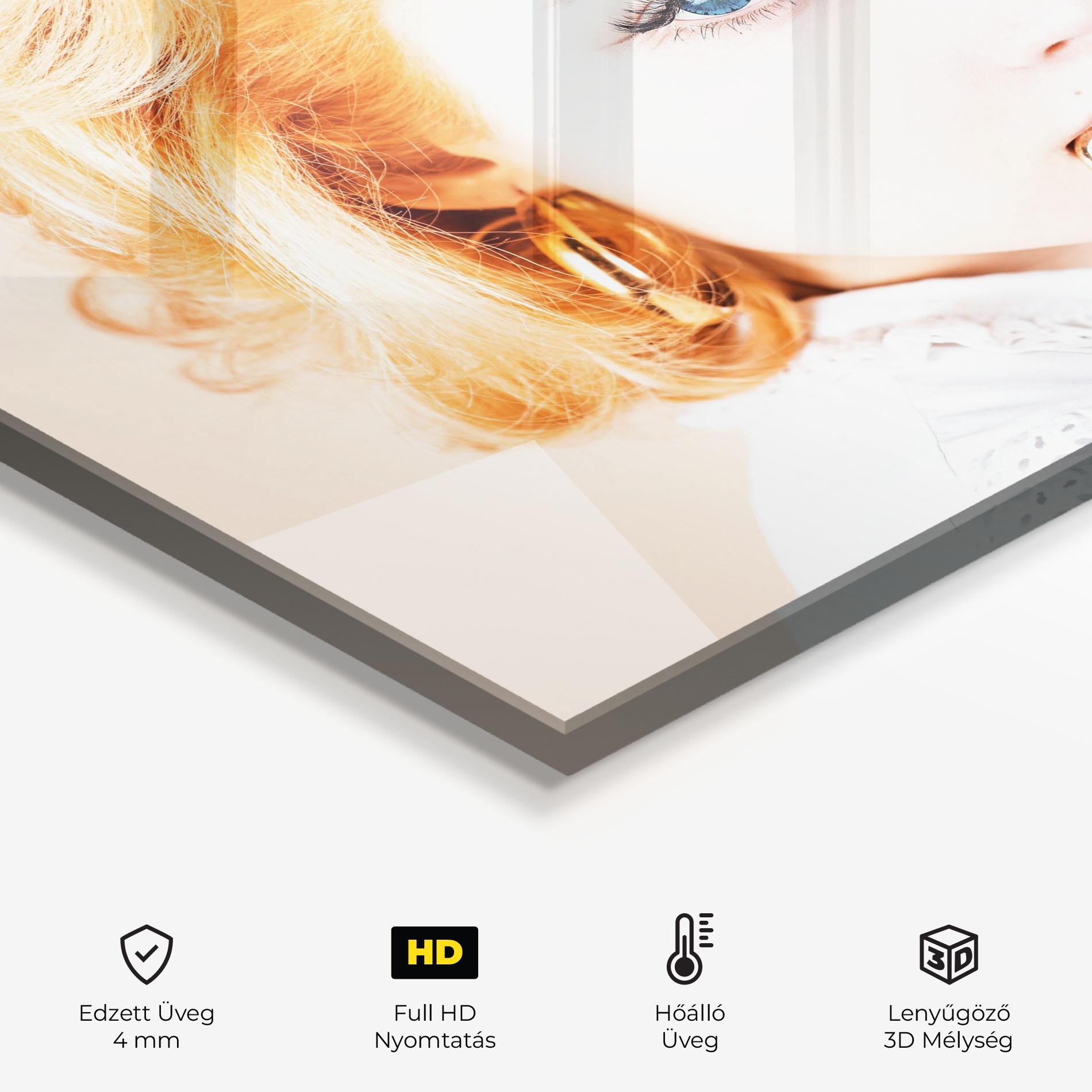 Konyhai üveg hátfal Lips Gold Chain mockup 2