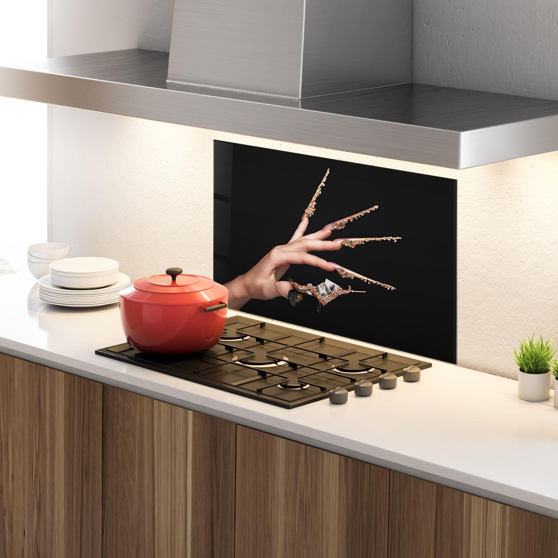 Konyhai üveg hátfal Creative Manicure mockup 4