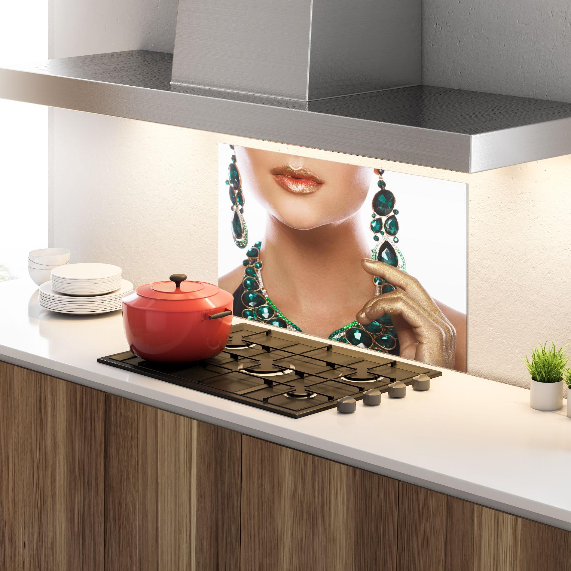 Konyhai üveg hátfal Green Accessory mockup 4