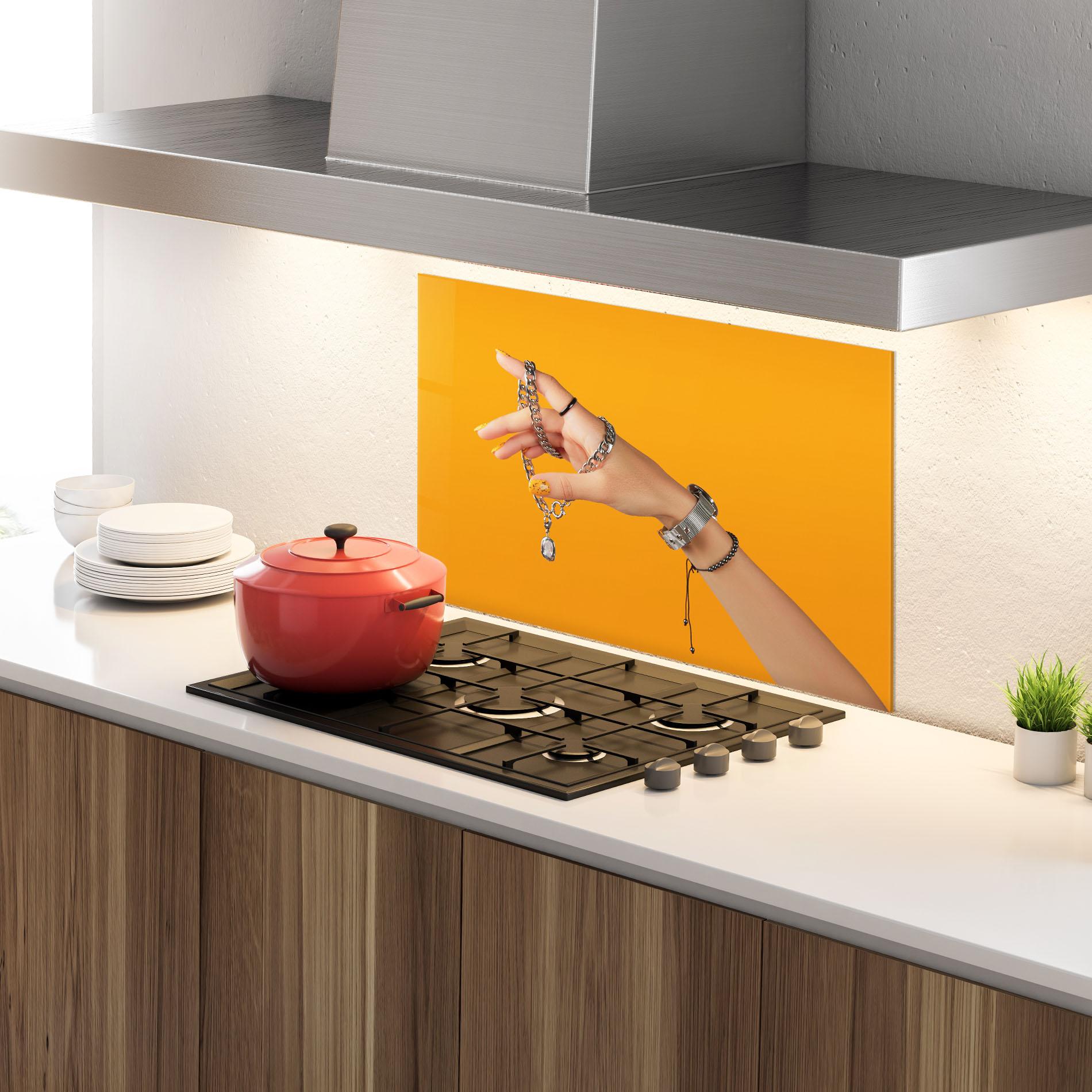 Konyhai üveg hátfal Silver Accessory mockup 4