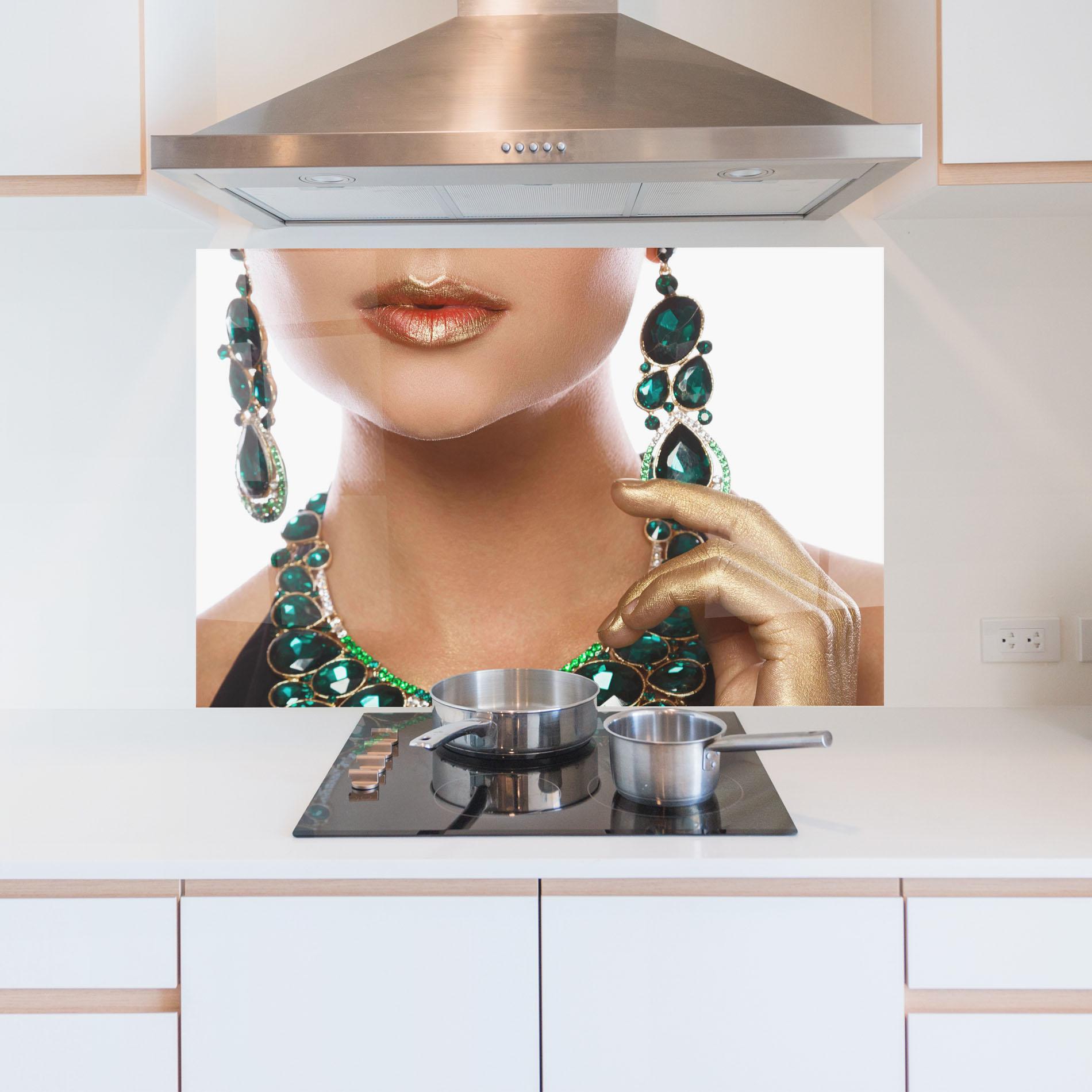 Konyhai üveg hátfal Green Accessory mockup 5