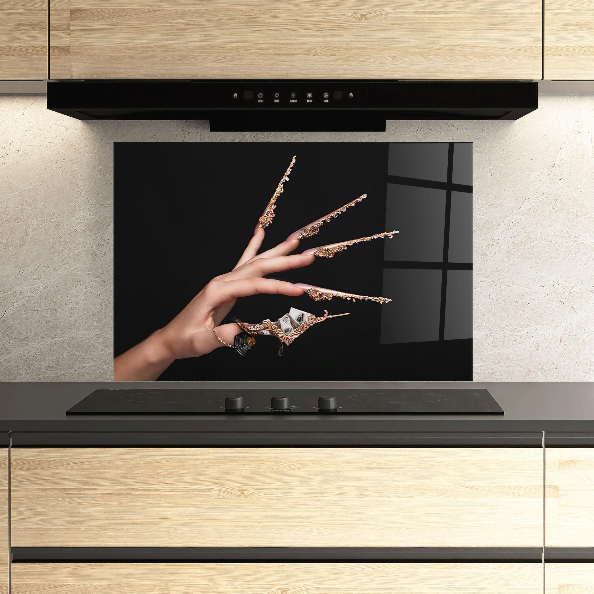 Konyhai üveg hátfal Creative Manicure mockup 3