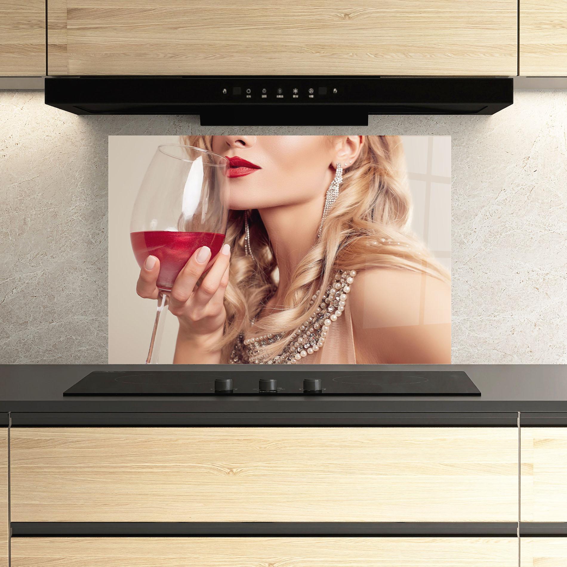 Konyhai üveg hátfal Pretty Accessory And Wine mockup 3