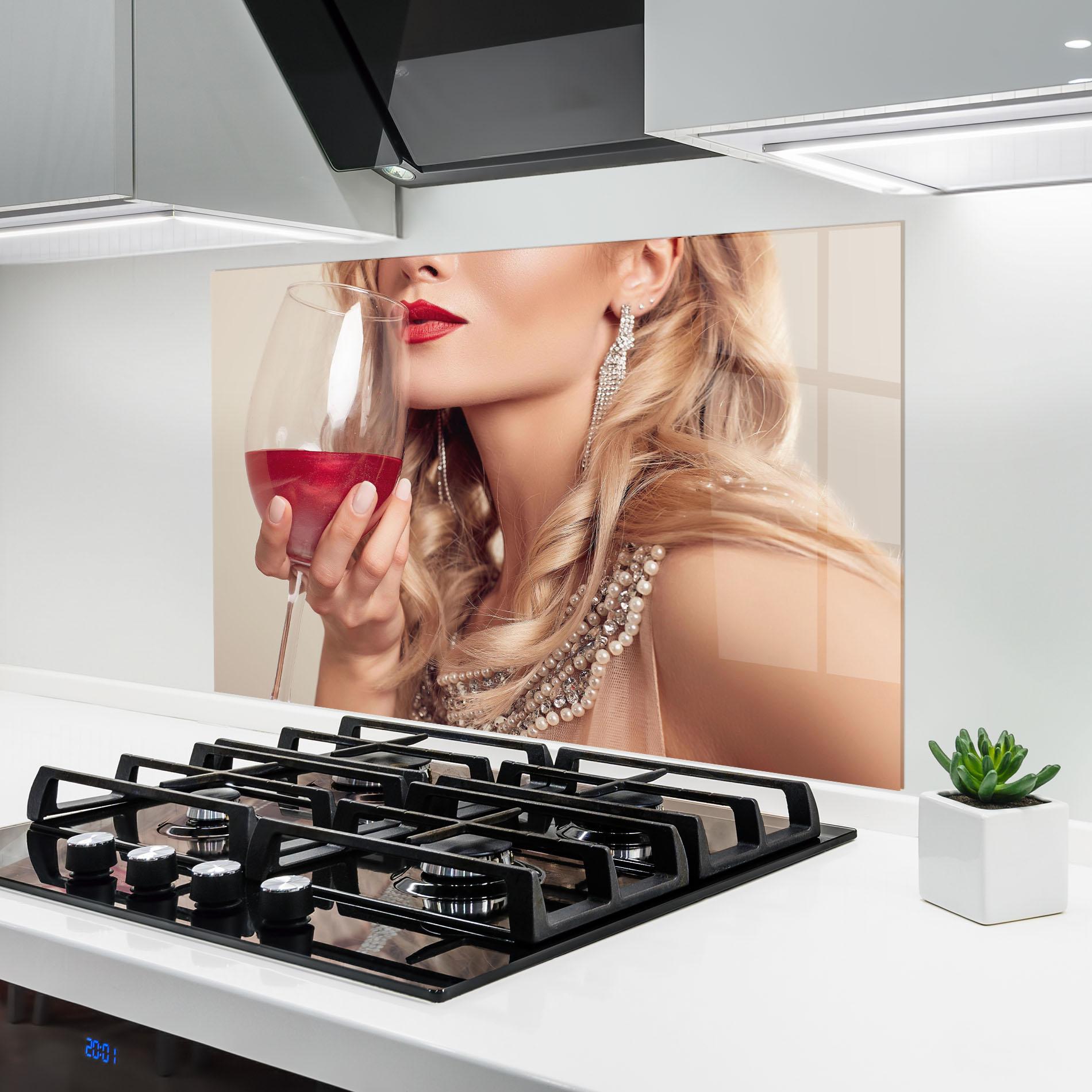 Konyhai üveg hátfal Pretty Accessory And Wine mockup 6