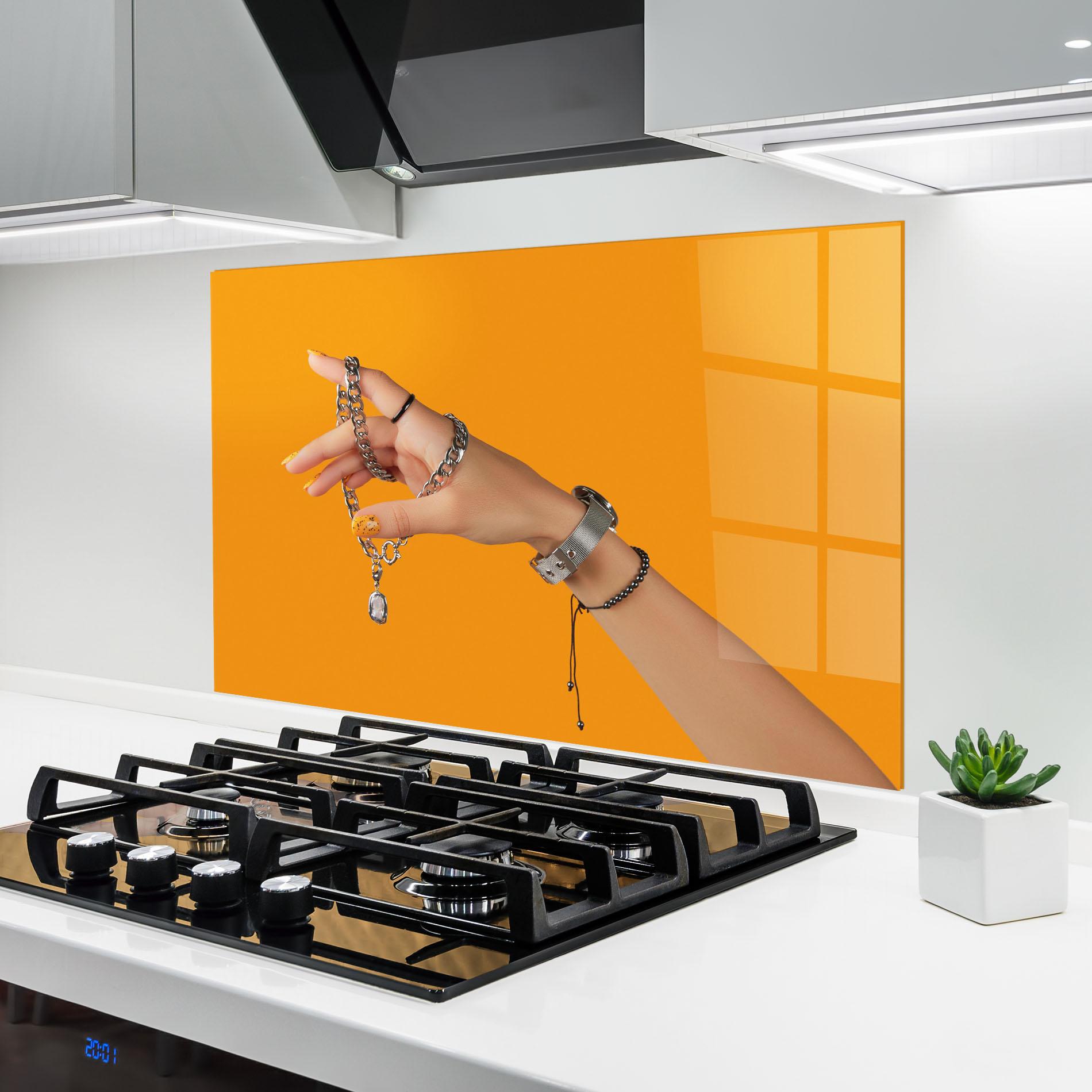 Konyhai üveg hátfal Silver Accessory mockup 6