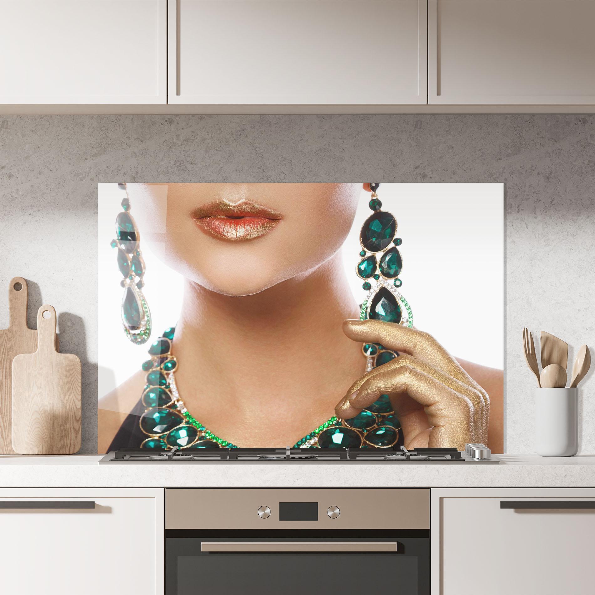 Konyhai üveg hátfal Green Accessory mockup 7