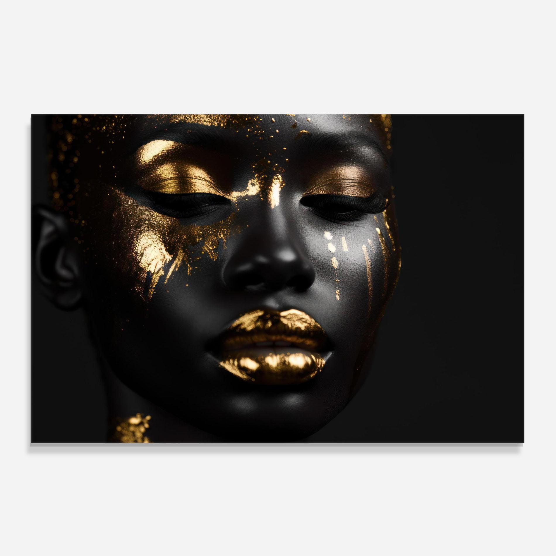 Konyhai üveg hátfal Gold Eyes Makeup mockup 0