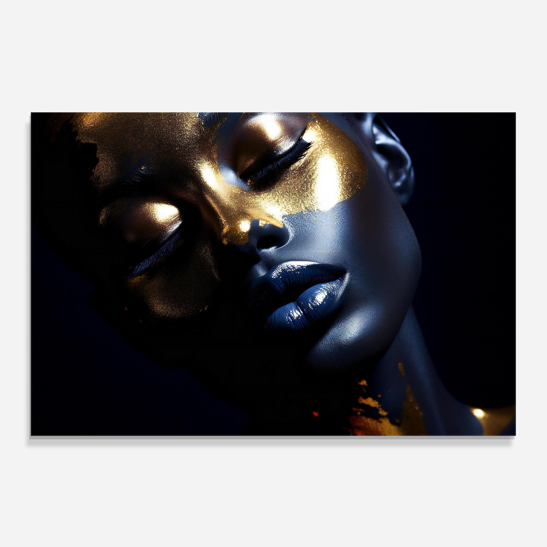 Konyhai üveg hátfal Pretty Gold Makeup mockup 0