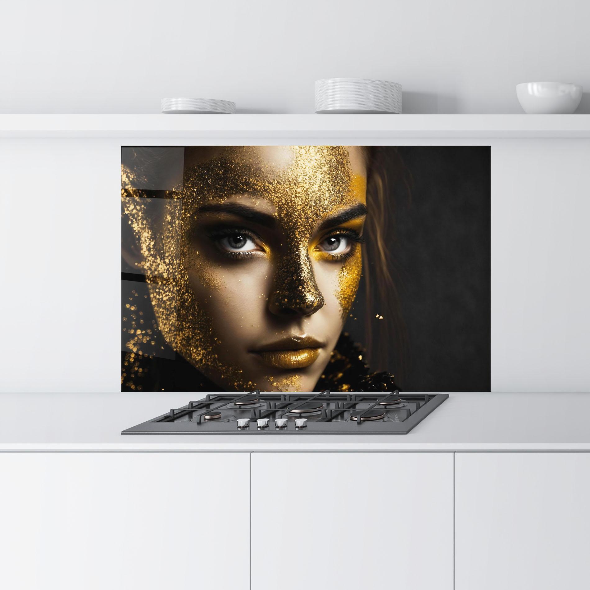 Konyhai üveg hátfal Grey Cat Eye Makeup mockup 9