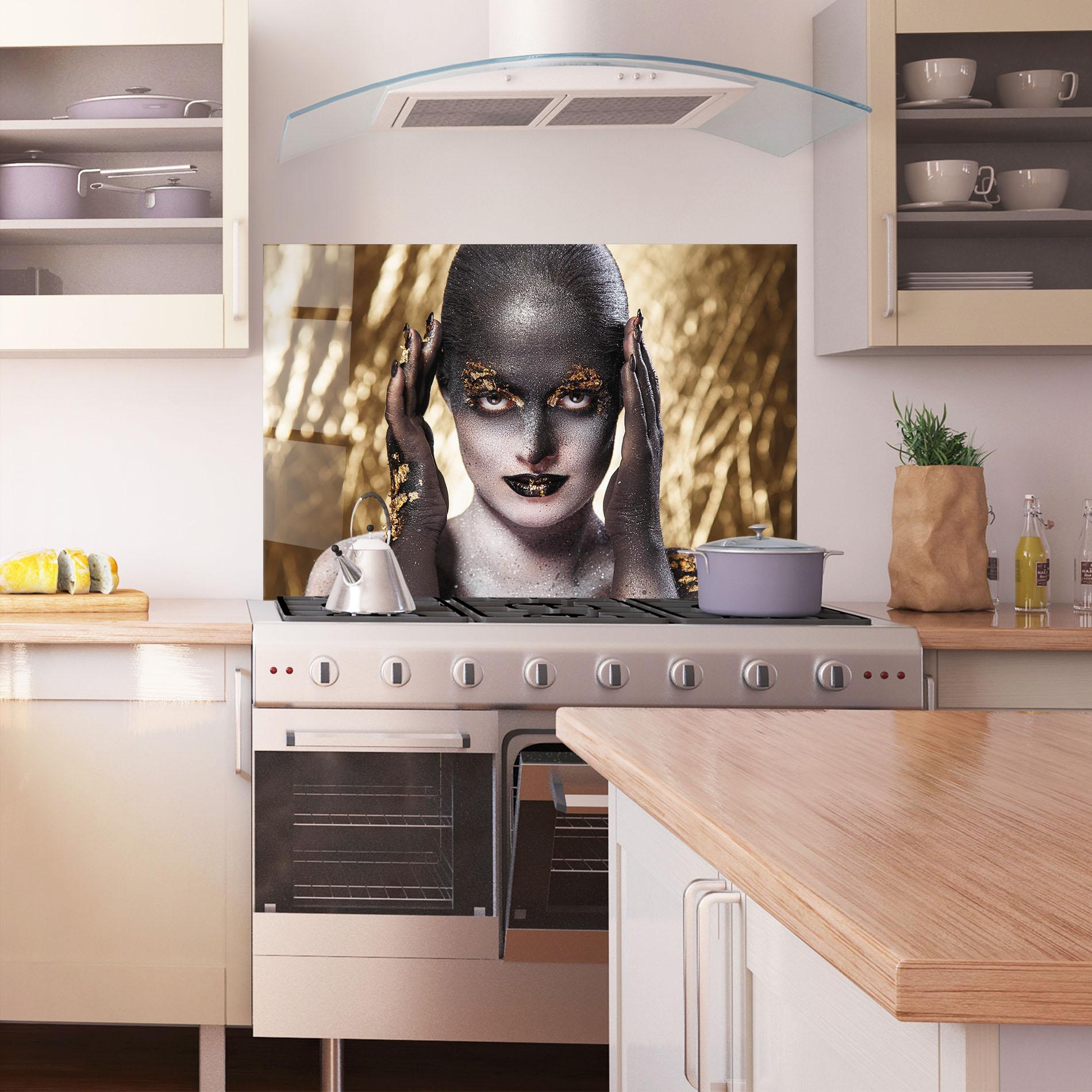 Konyhai üveg hátfal Glitter Artistic Makeup mockup 1