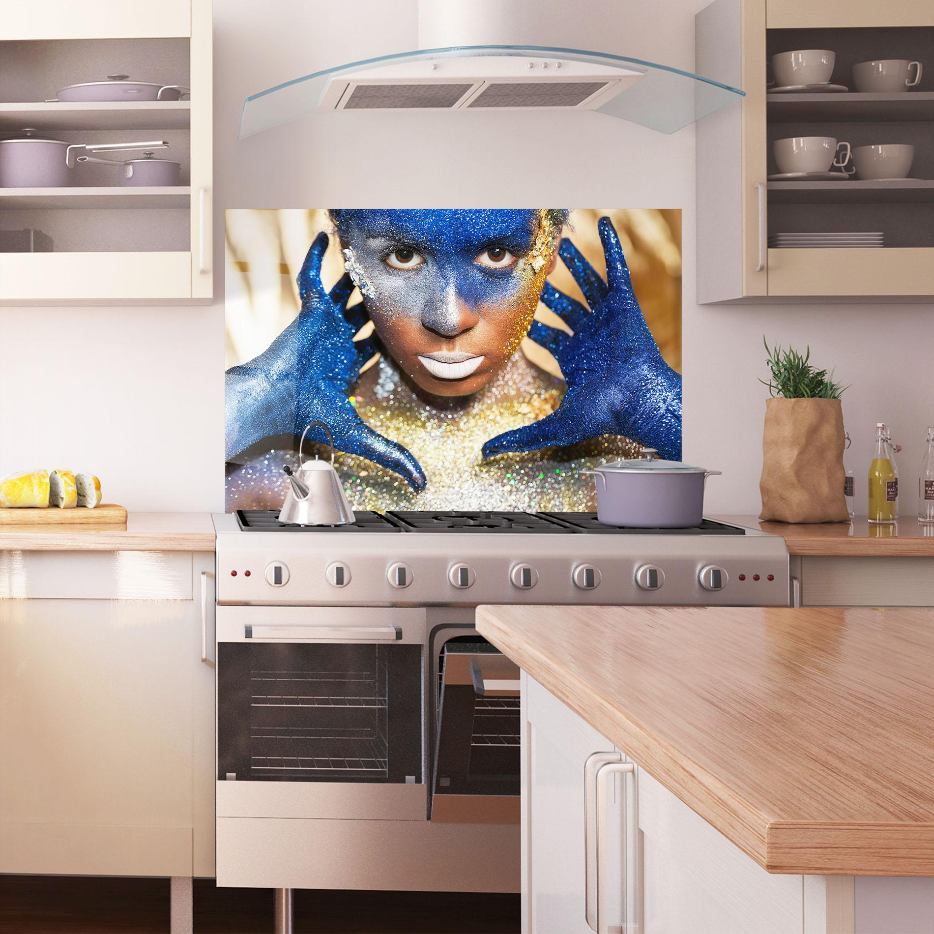 Konyhai üveg hátfal Glue Gold Glitter mockup 1