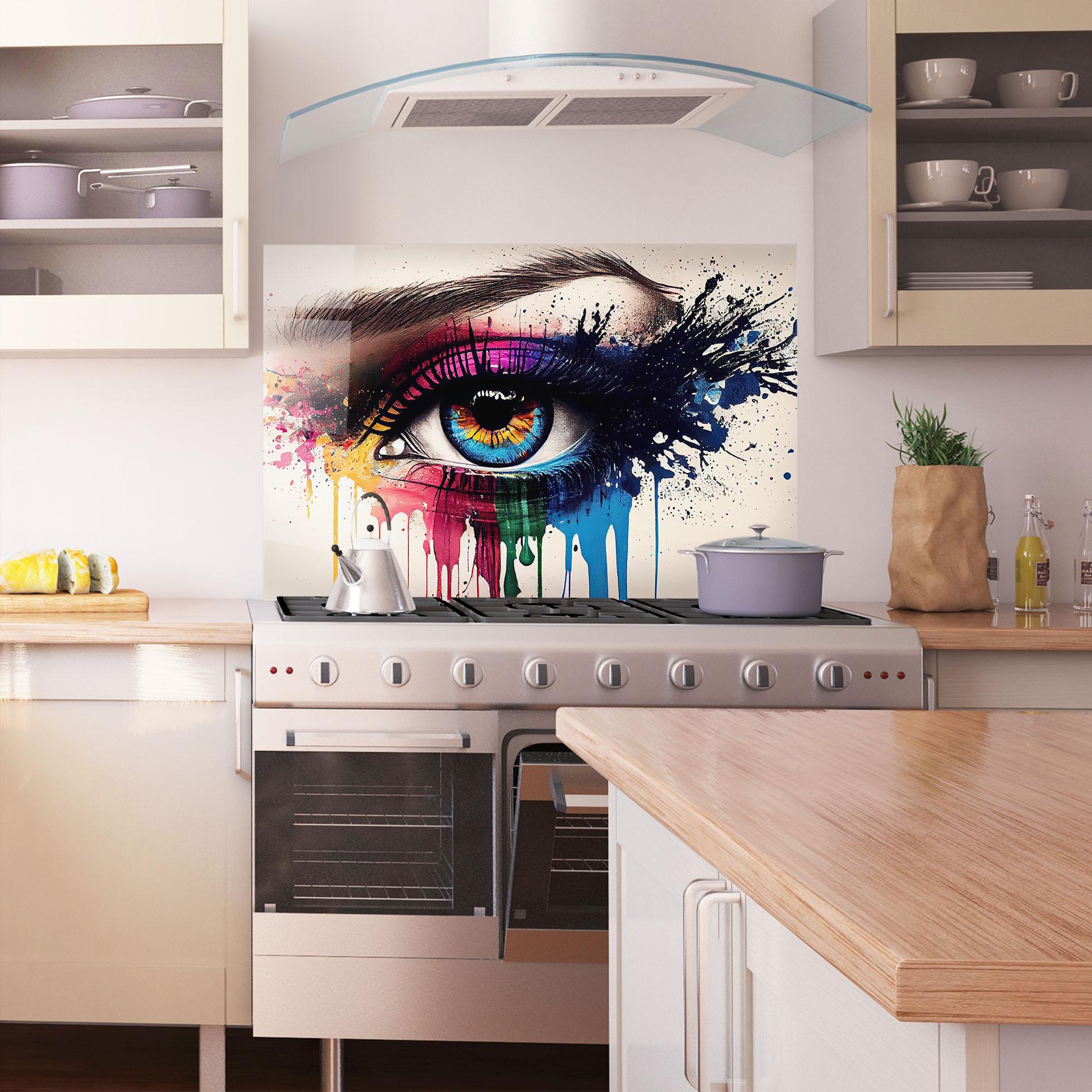 Konyhai üveg hátfal Vibrant Makeup mockup 1