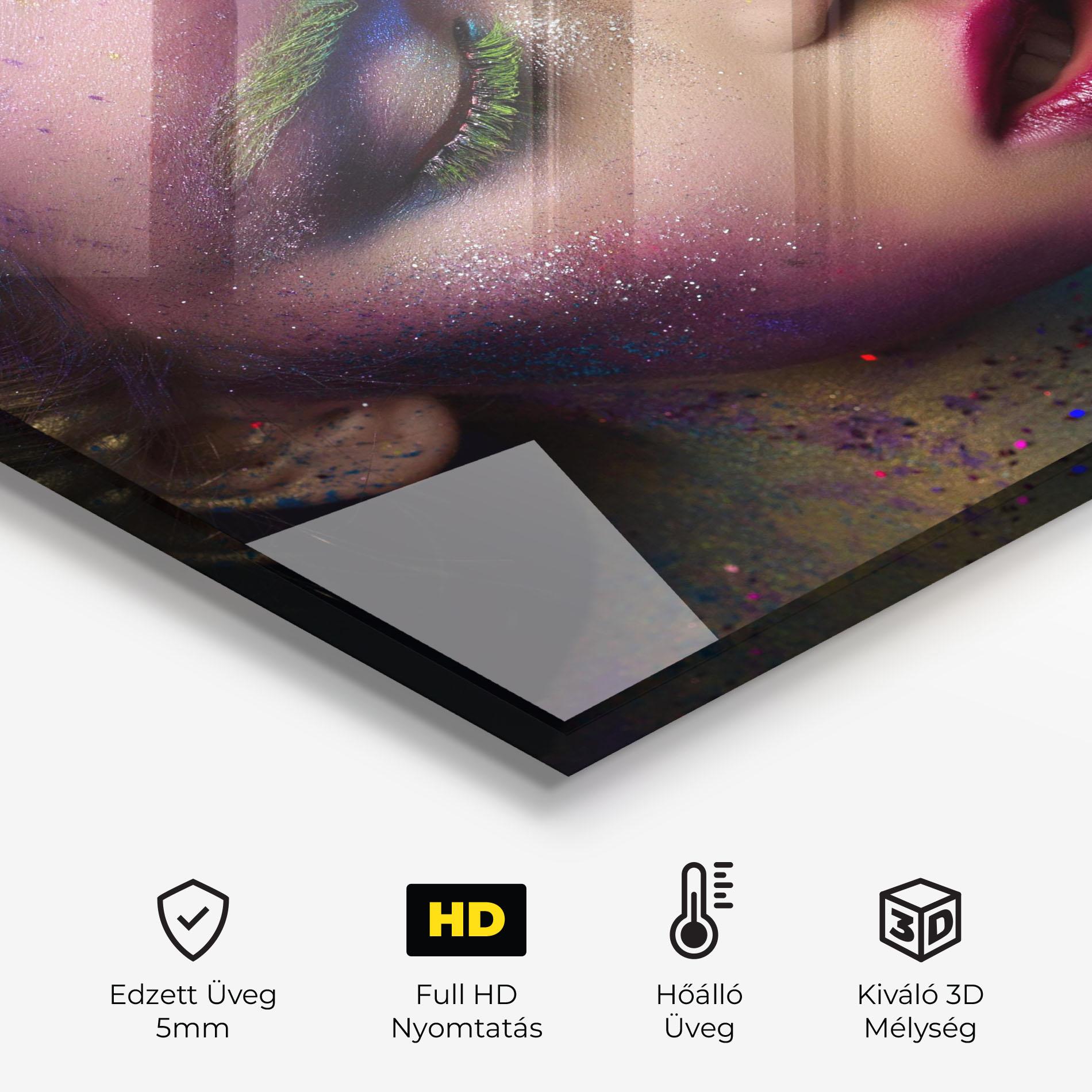 Konyhai üveg hátfal Green Eyelashes mockup 2