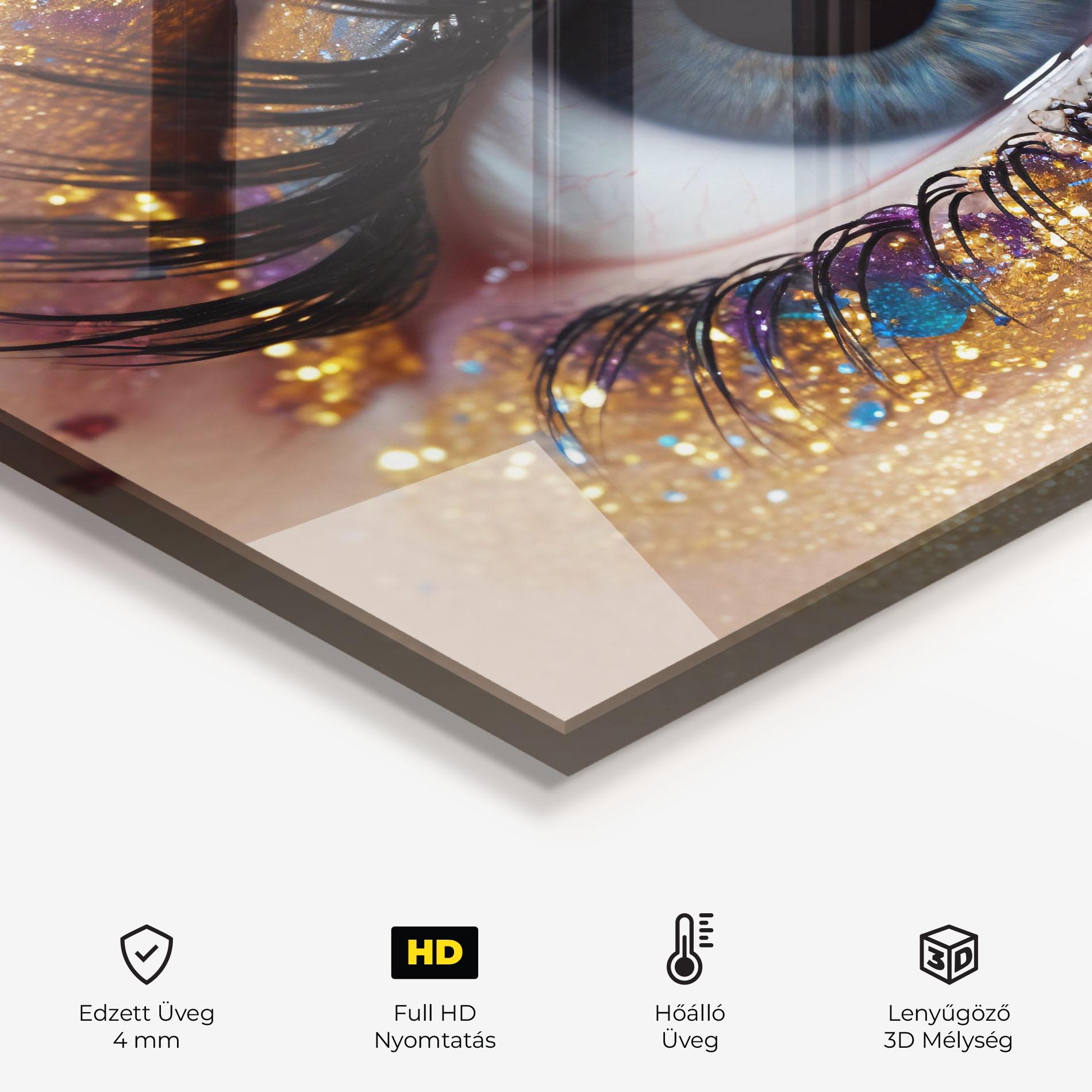 Konyhai üveg hátfal Blue Eye Make Up mockup 2