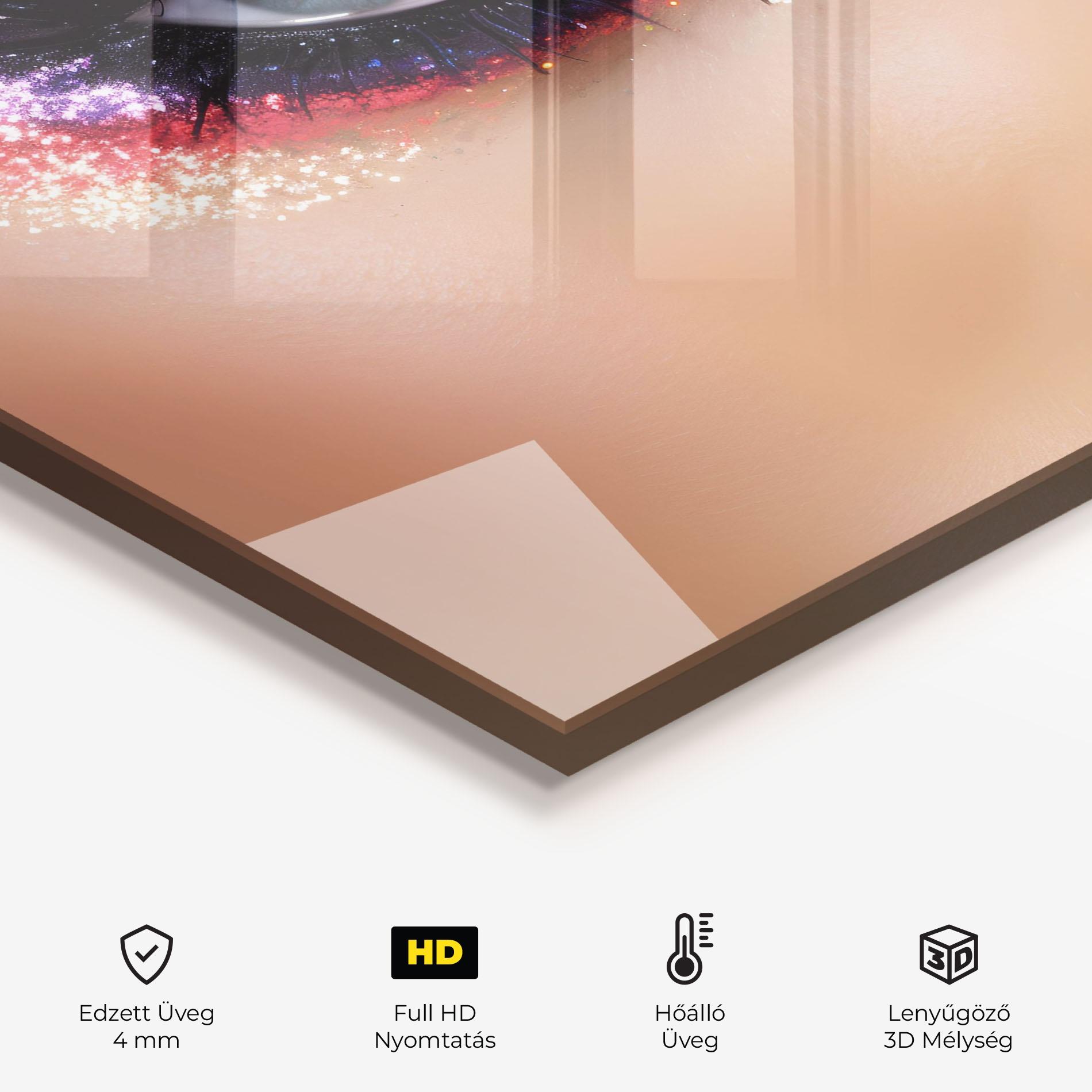 Konyhai üveg hátfal Feminine Makeup Model mockup 2