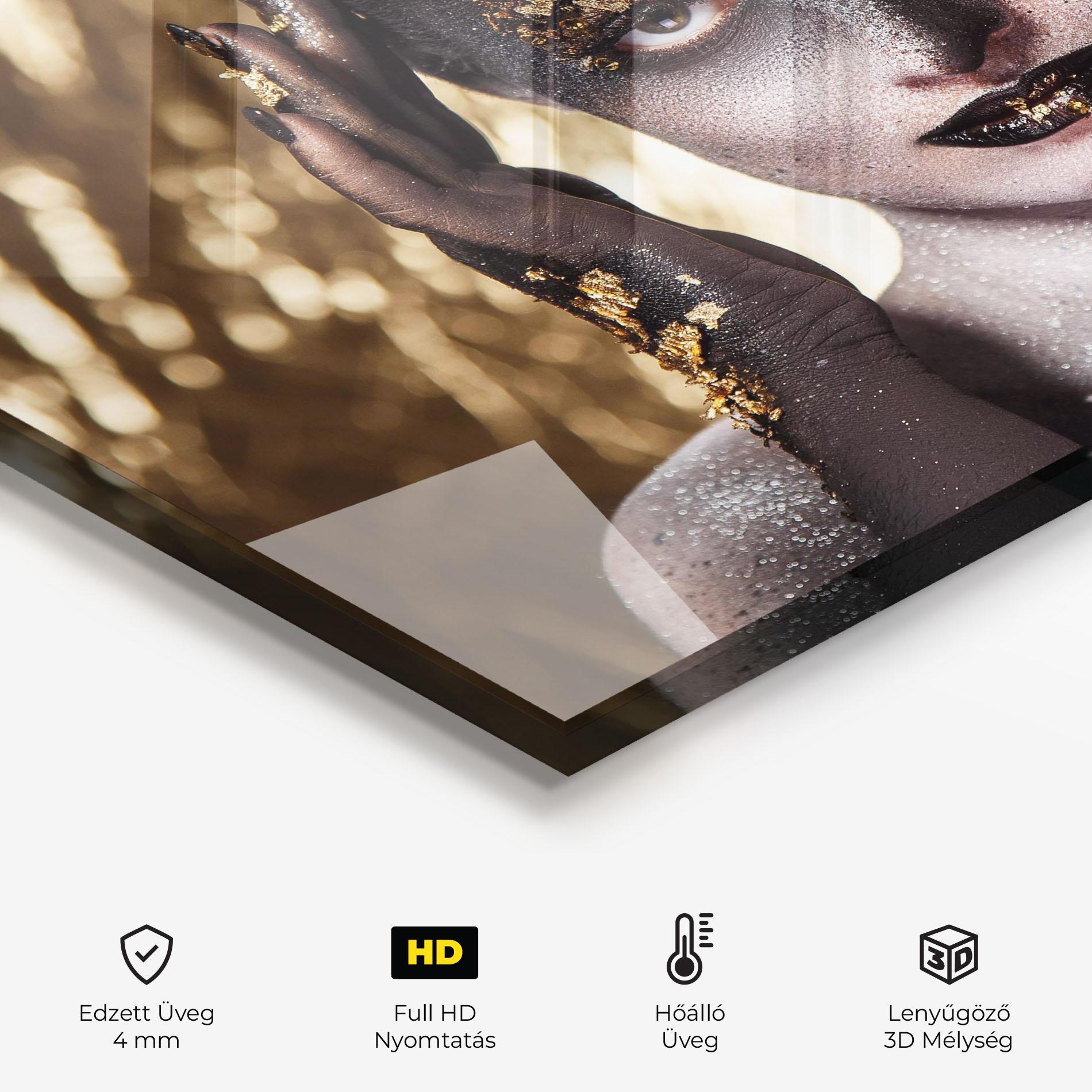 Konyhai üveg hátfal Glitter Artistic Makeup mockup 2