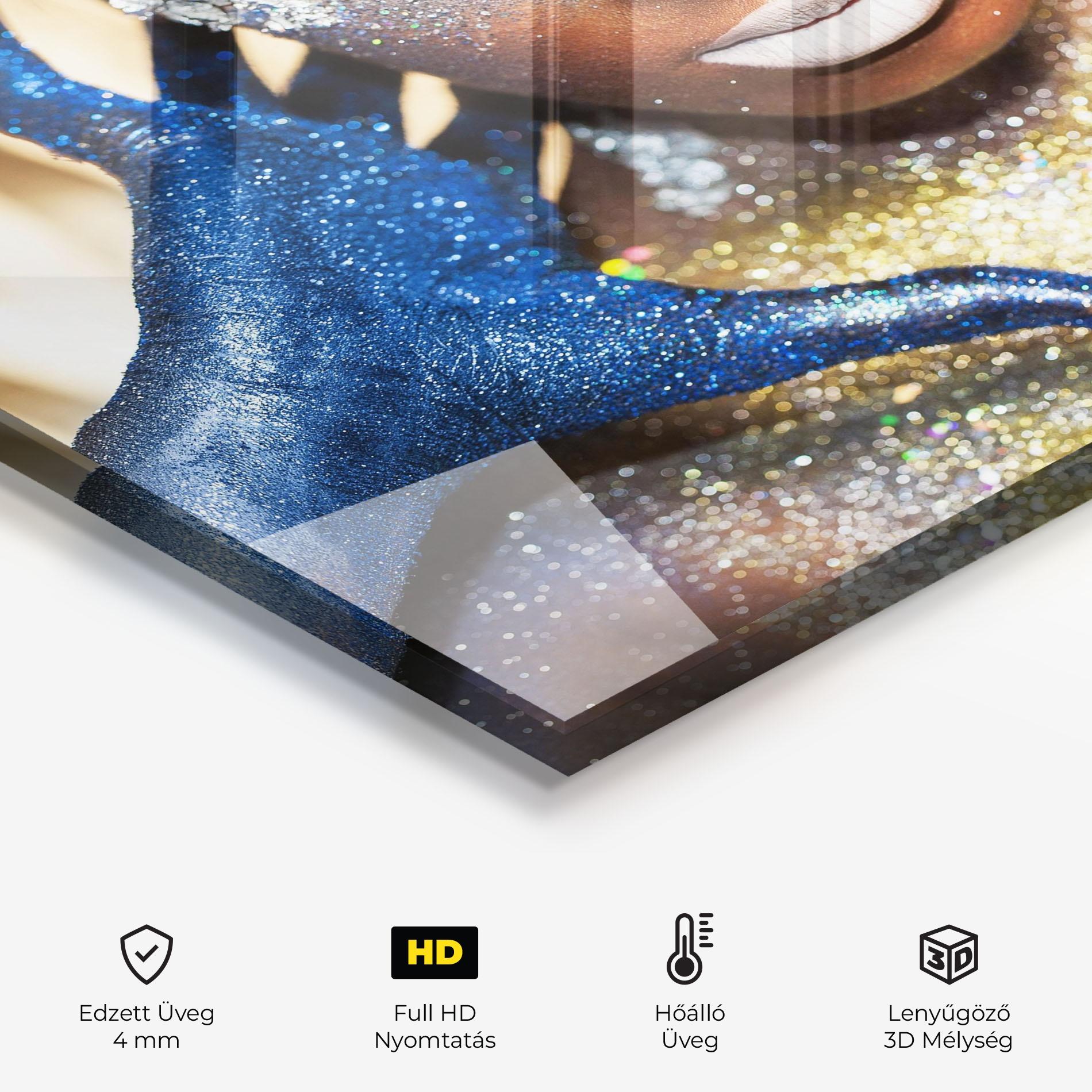 Konyhai üveg hátfal Glue Gold Glitter mockup 2