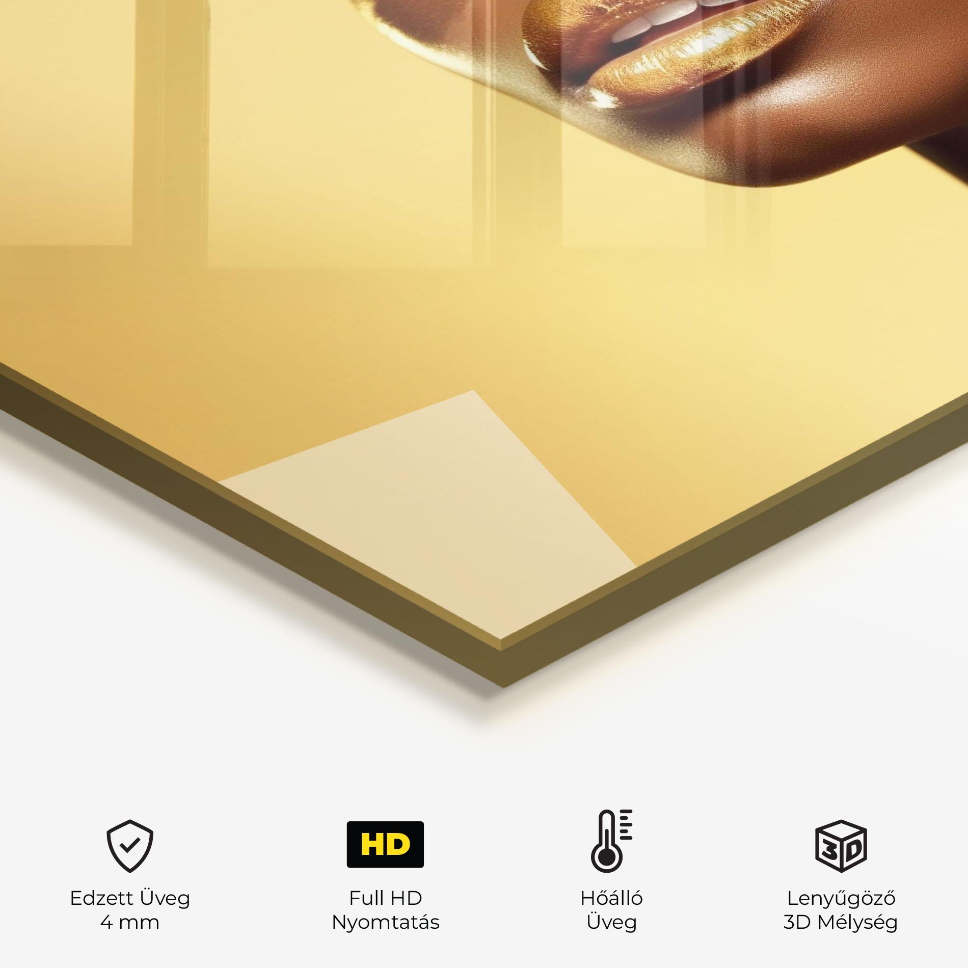 Konyhai üveg hátfal Gold Headdress mockup 2