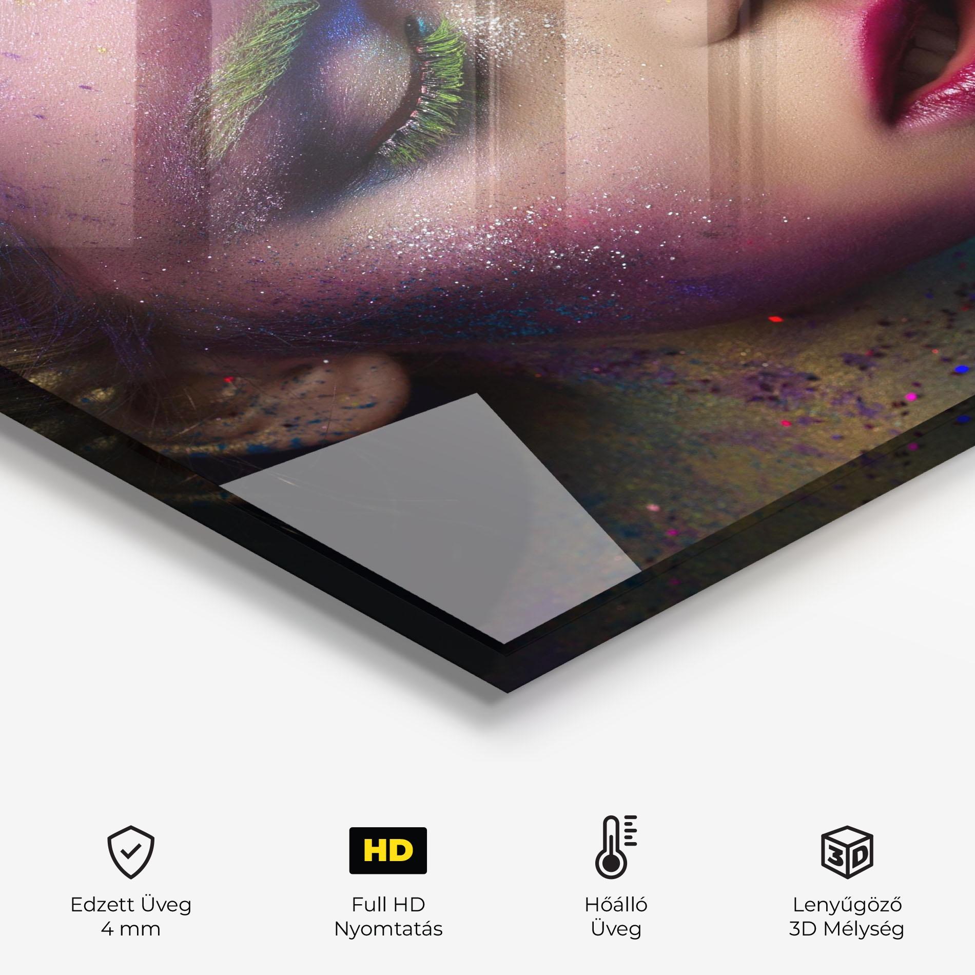 Konyhai üveg hátfal Green Eyelashes mockup 2