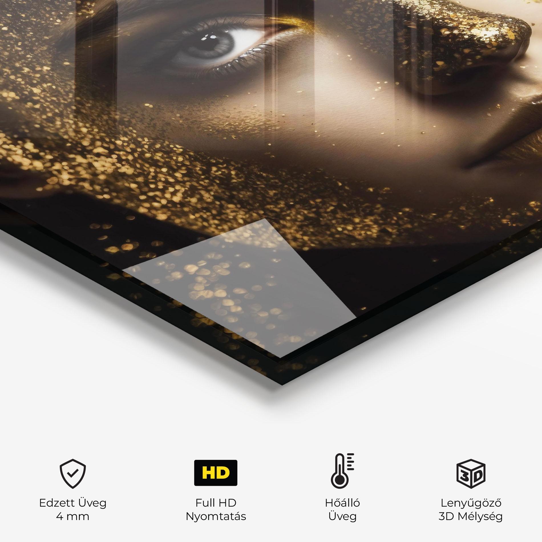 Konyhai üveg hátfal Grey Cat Eye Makeup mockup 2