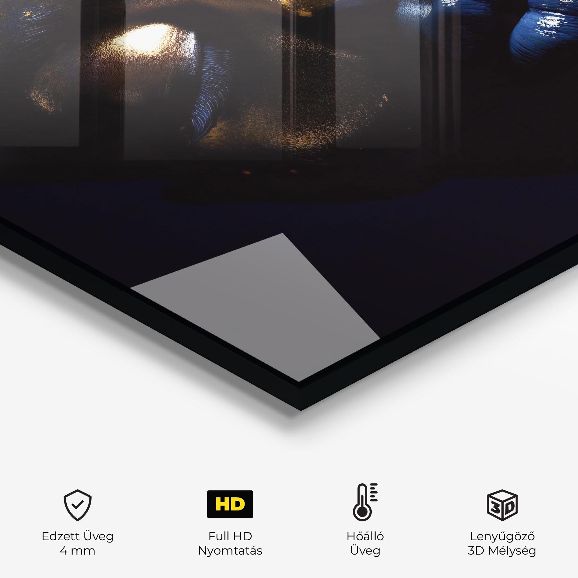 Konyhai üveg hátfal Pretty Gold Makeup mockup 2