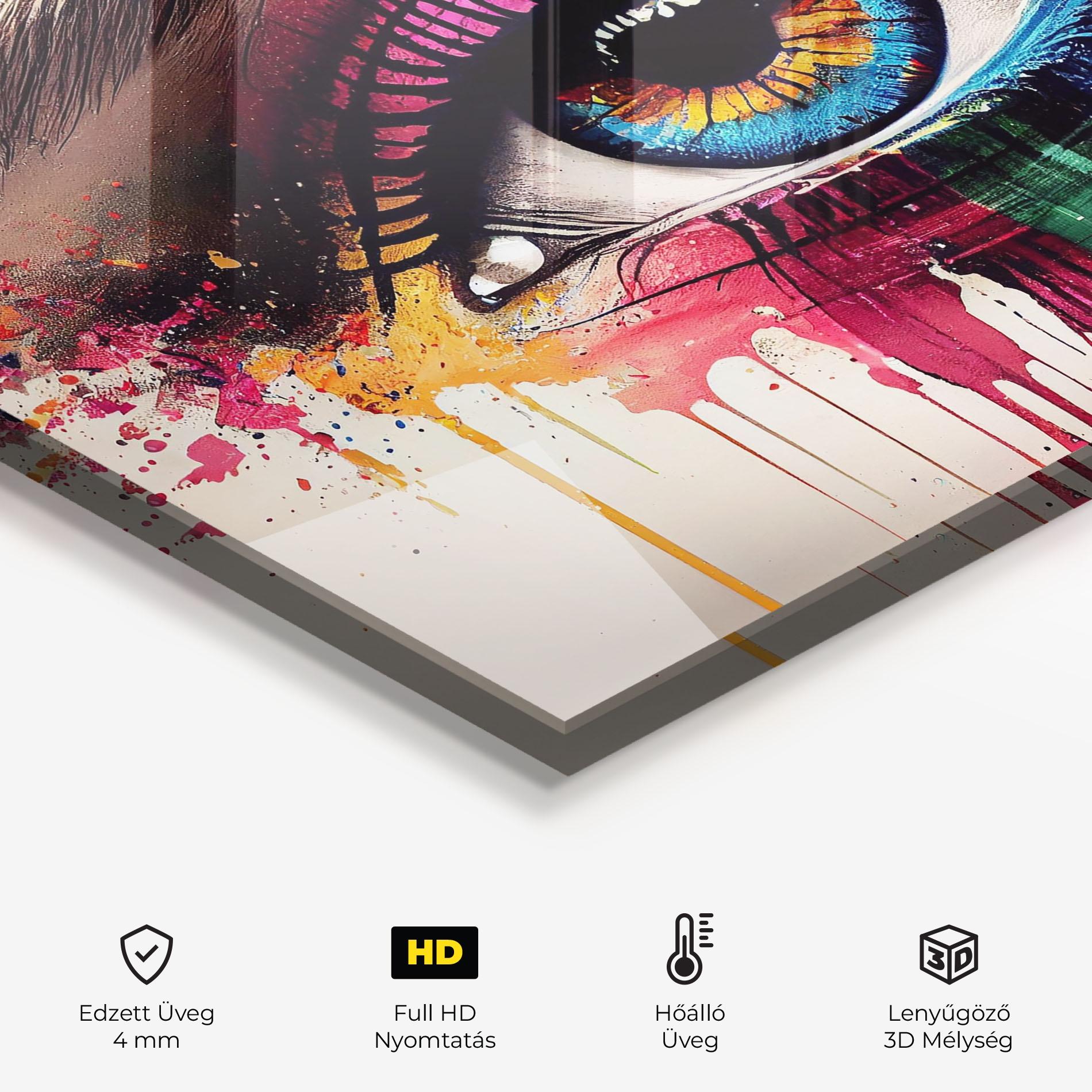 Konyhai üveg hátfal Vibrant Makeup mockup 2