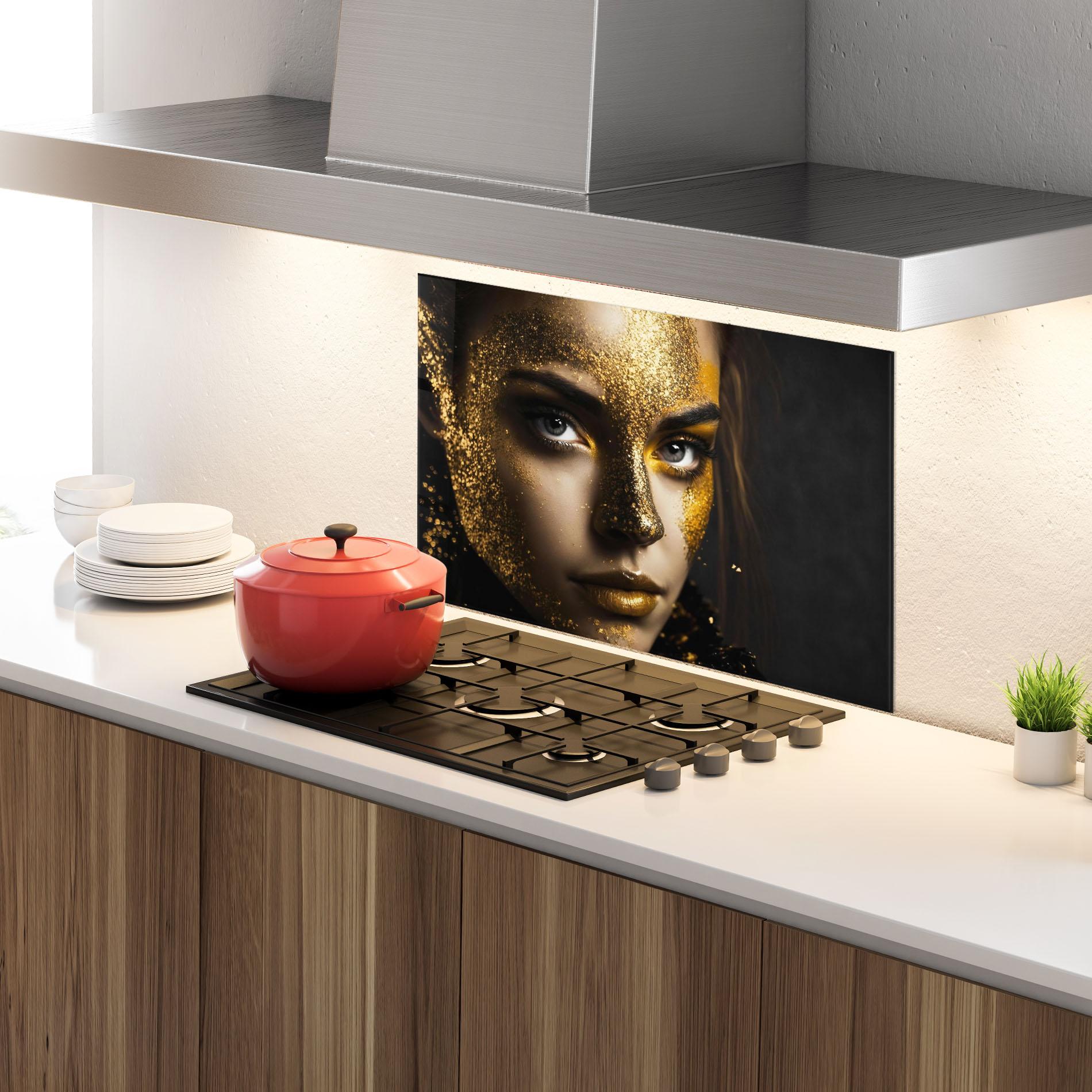 Konyhai üveg hátfal Grey Cat Eye Makeup mockup 4