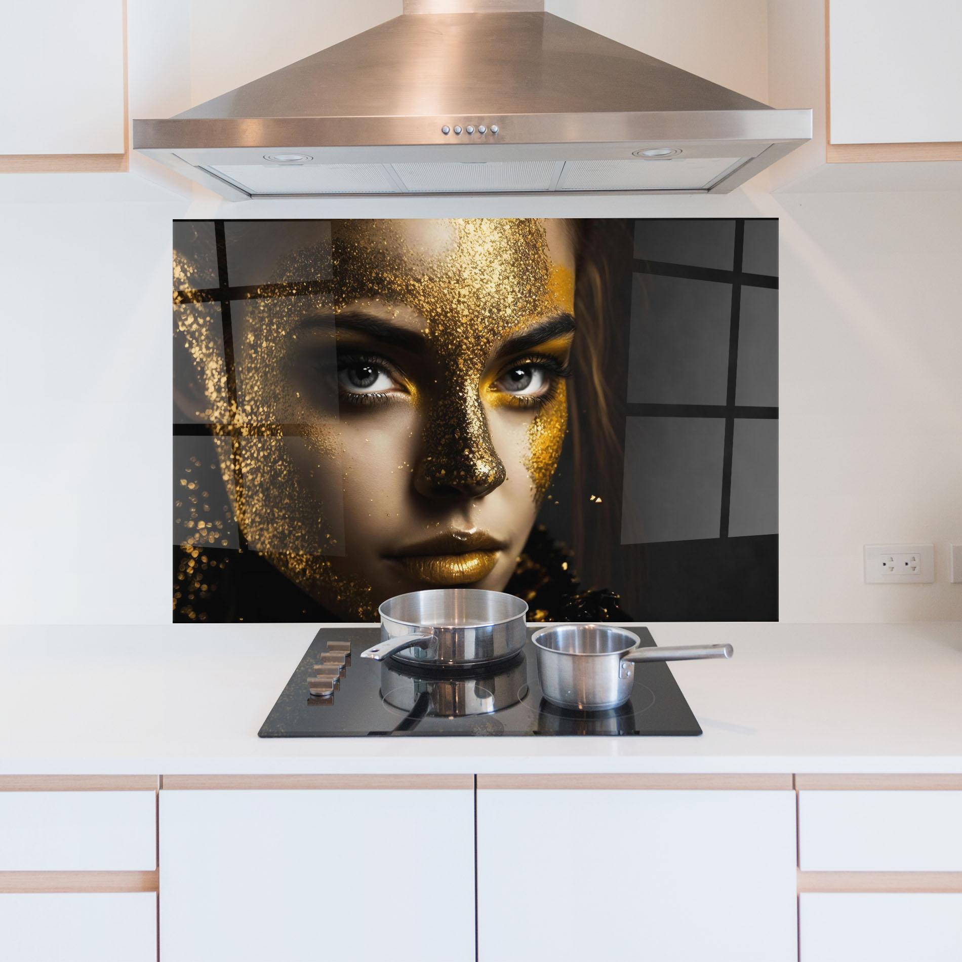 Konyhai üveg hátfal Grey Cat Eye Makeup mockup 5