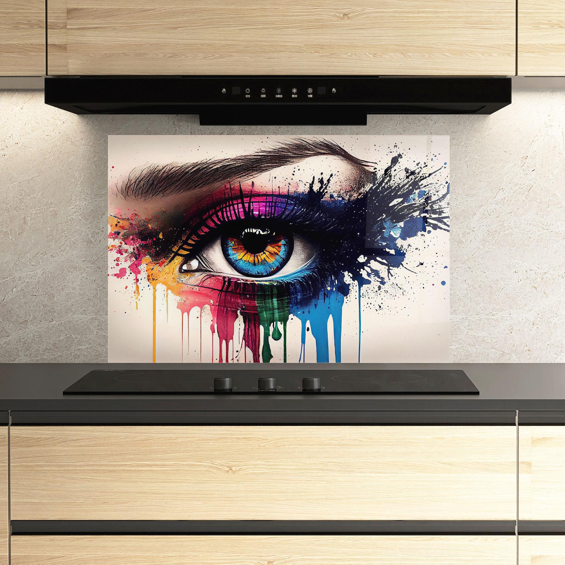 Konyhai üveg hátfal Vibrant Makeup mockup 3