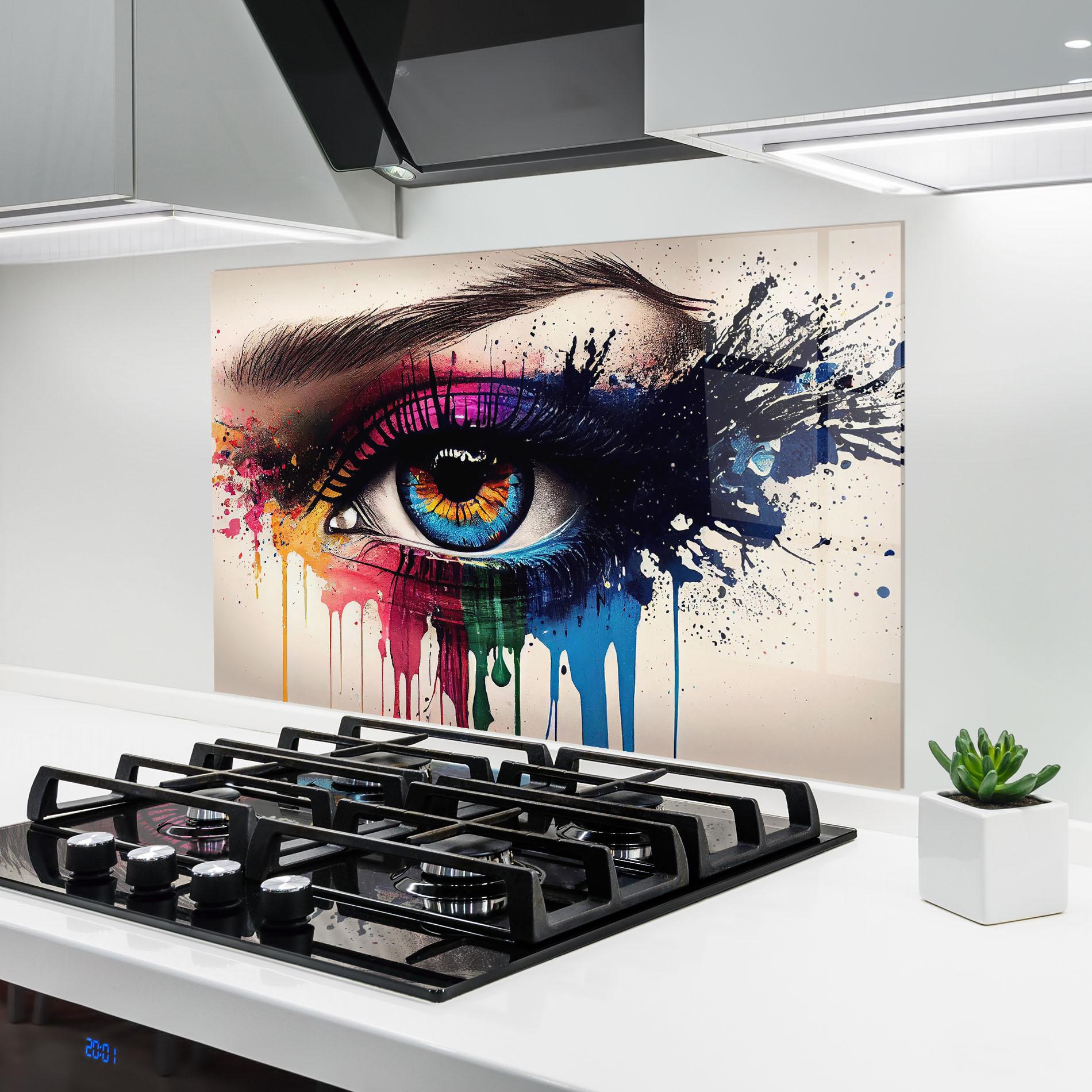 Konyhai üveg hátfal Vibrant Makeup mockup 6