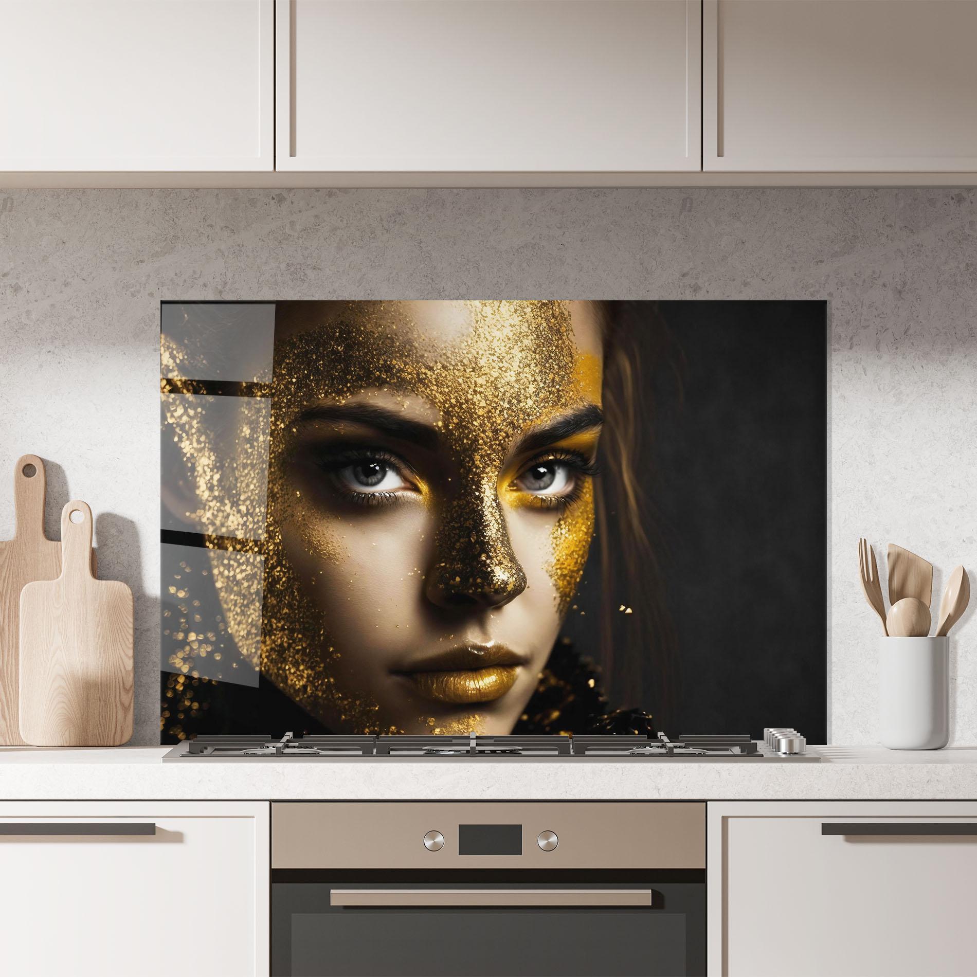 Konyhai üveg hátfal Grey Cat Eye Makeup mockup 7