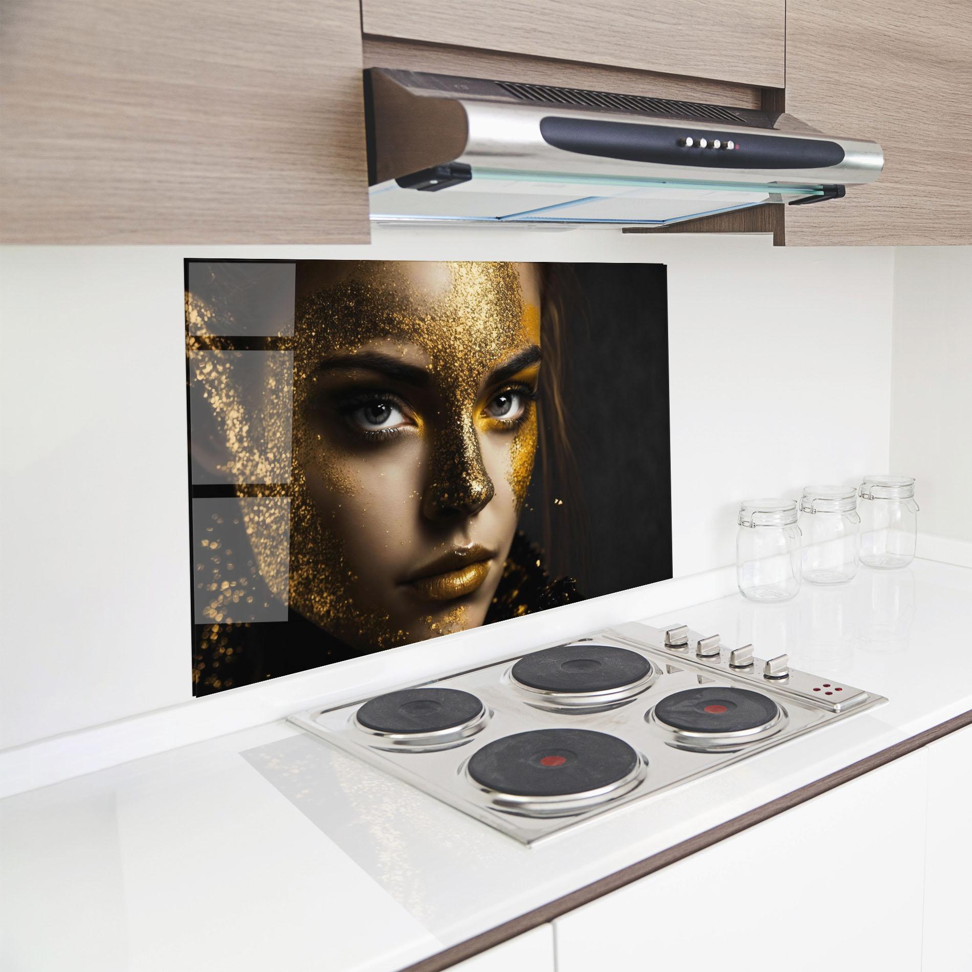 Konyhai üveg hátfal Grey Cat Eye Makeup mockup 8